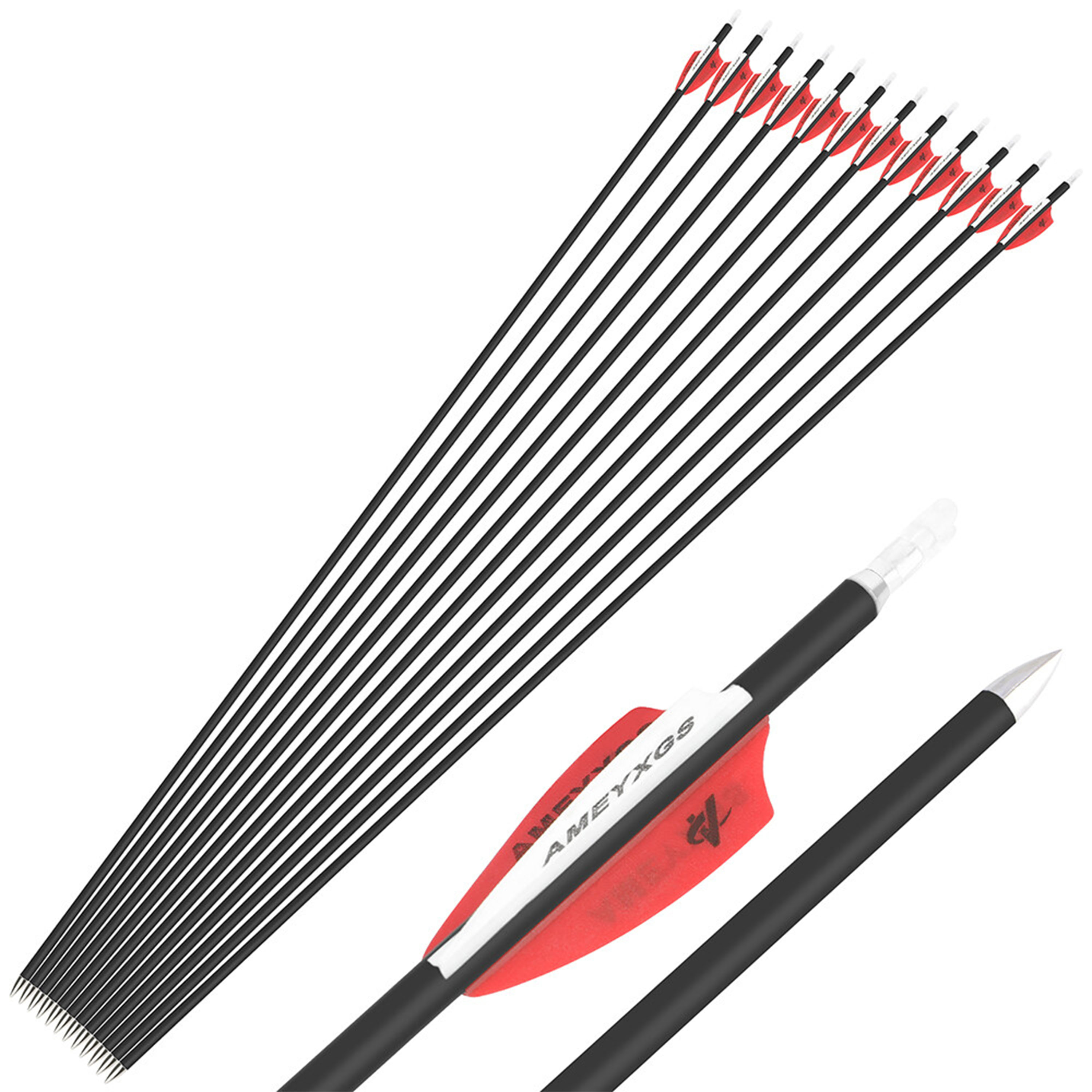Archery  Carbon Arrows Spine 1000 for Hunting Target Practice