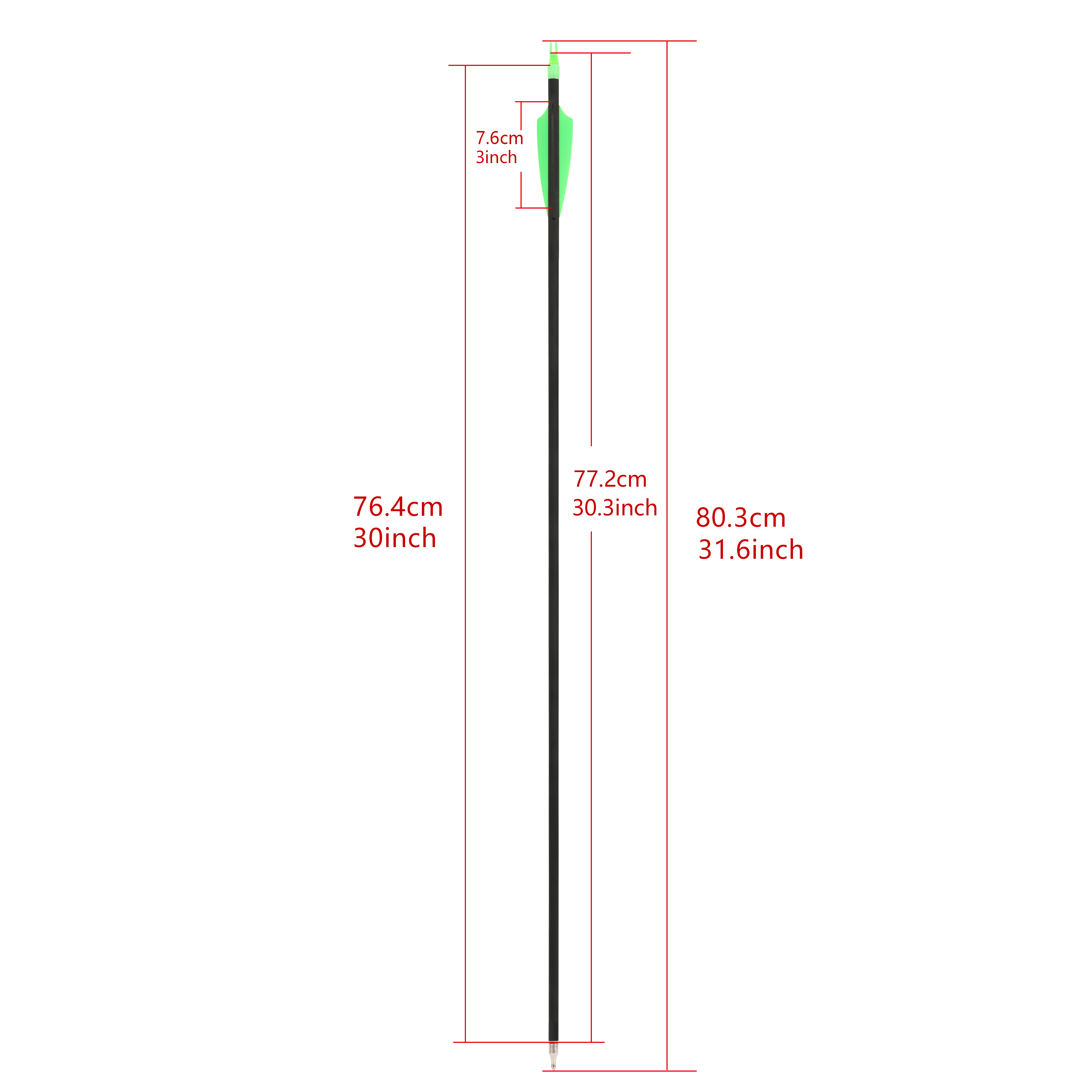 3" Shield Vanes Mixed Carbon Arrows 12-Pack 30" 100gr Tips
