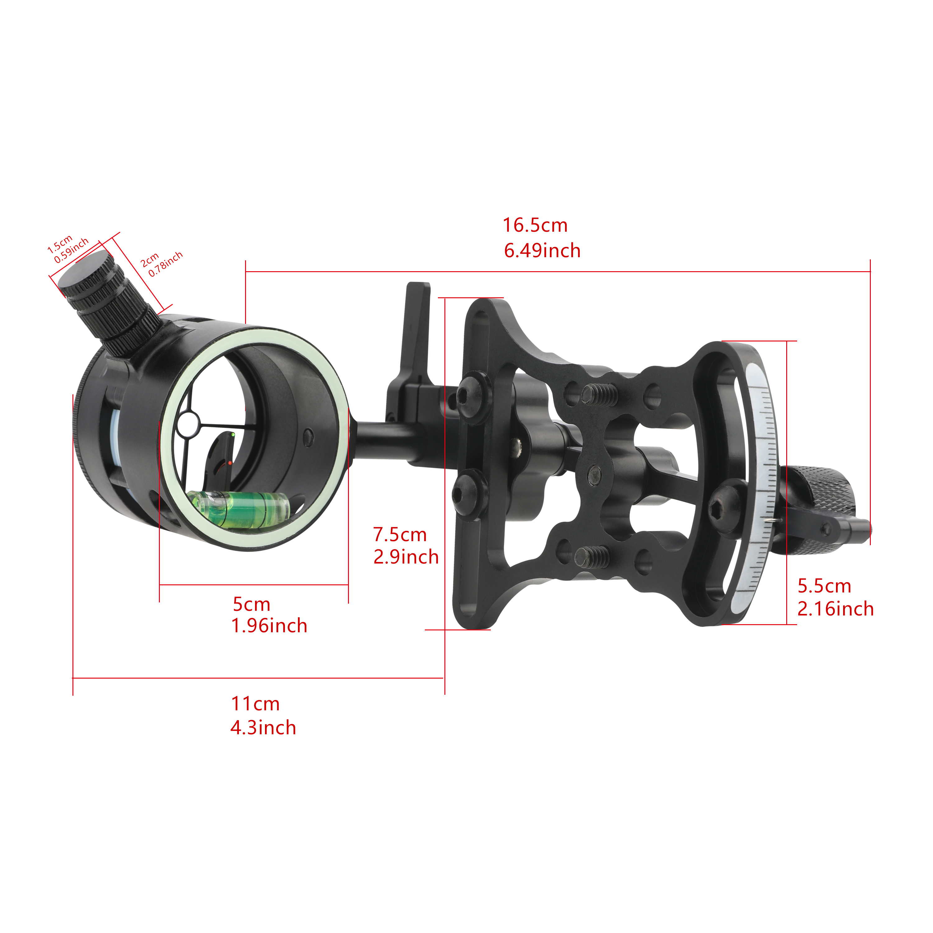 AME Dual-Lever 2-Pin Bow Sight Black CNC Aluminum