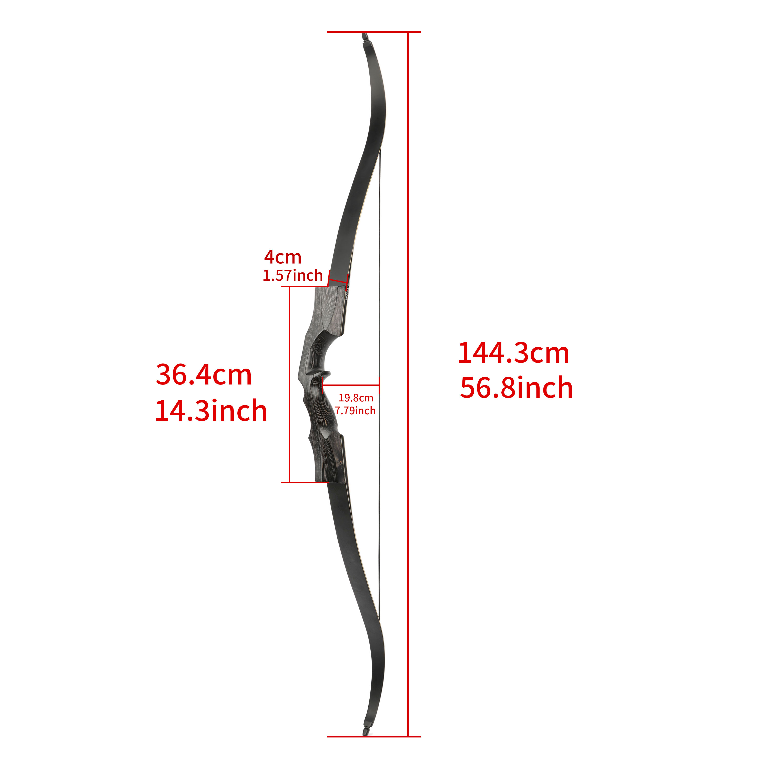 QiTou Reverse Recurve Bow 40/50/55lb Set