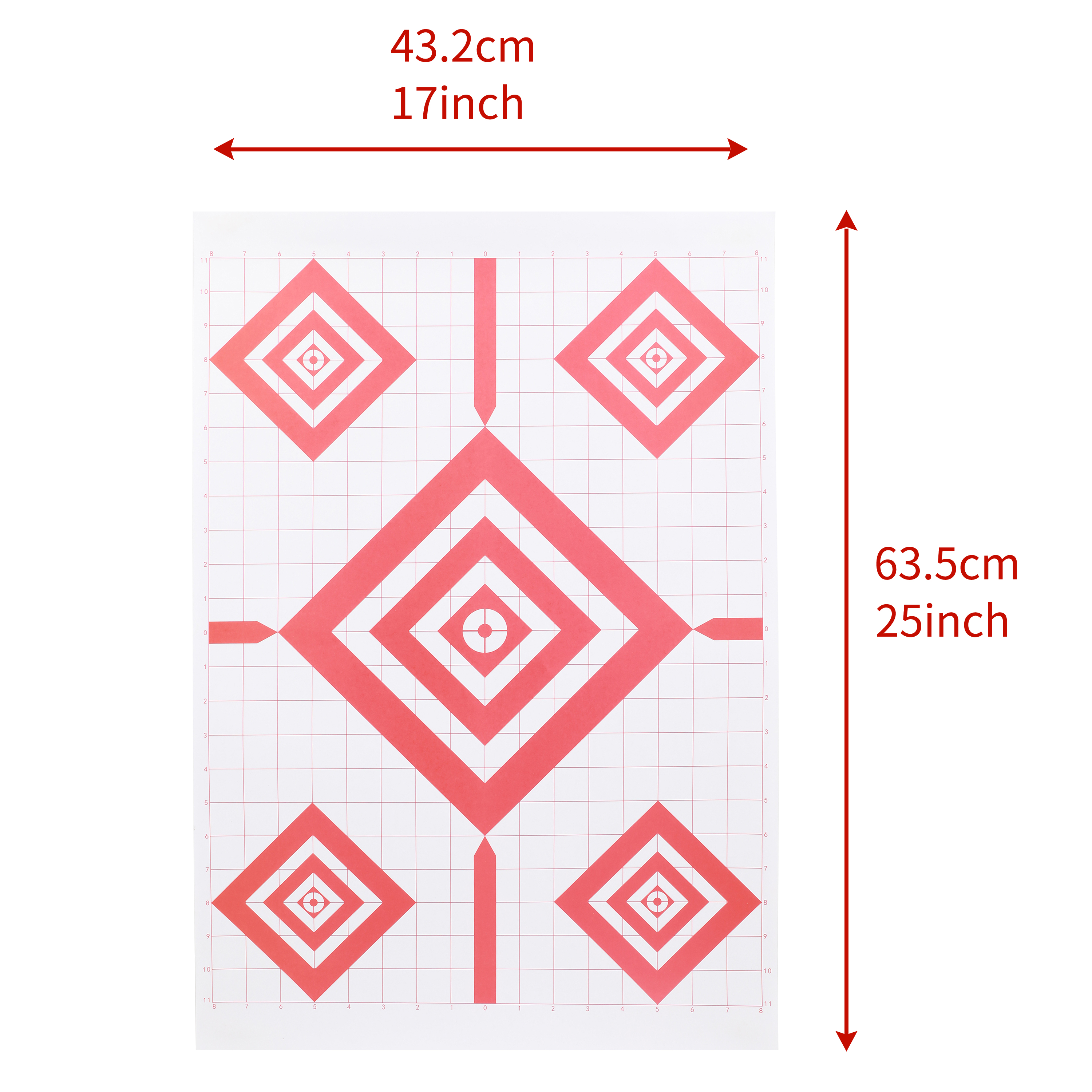 Red Shooting Target Paper 43×63cm – 10/20 Sheets Pack
