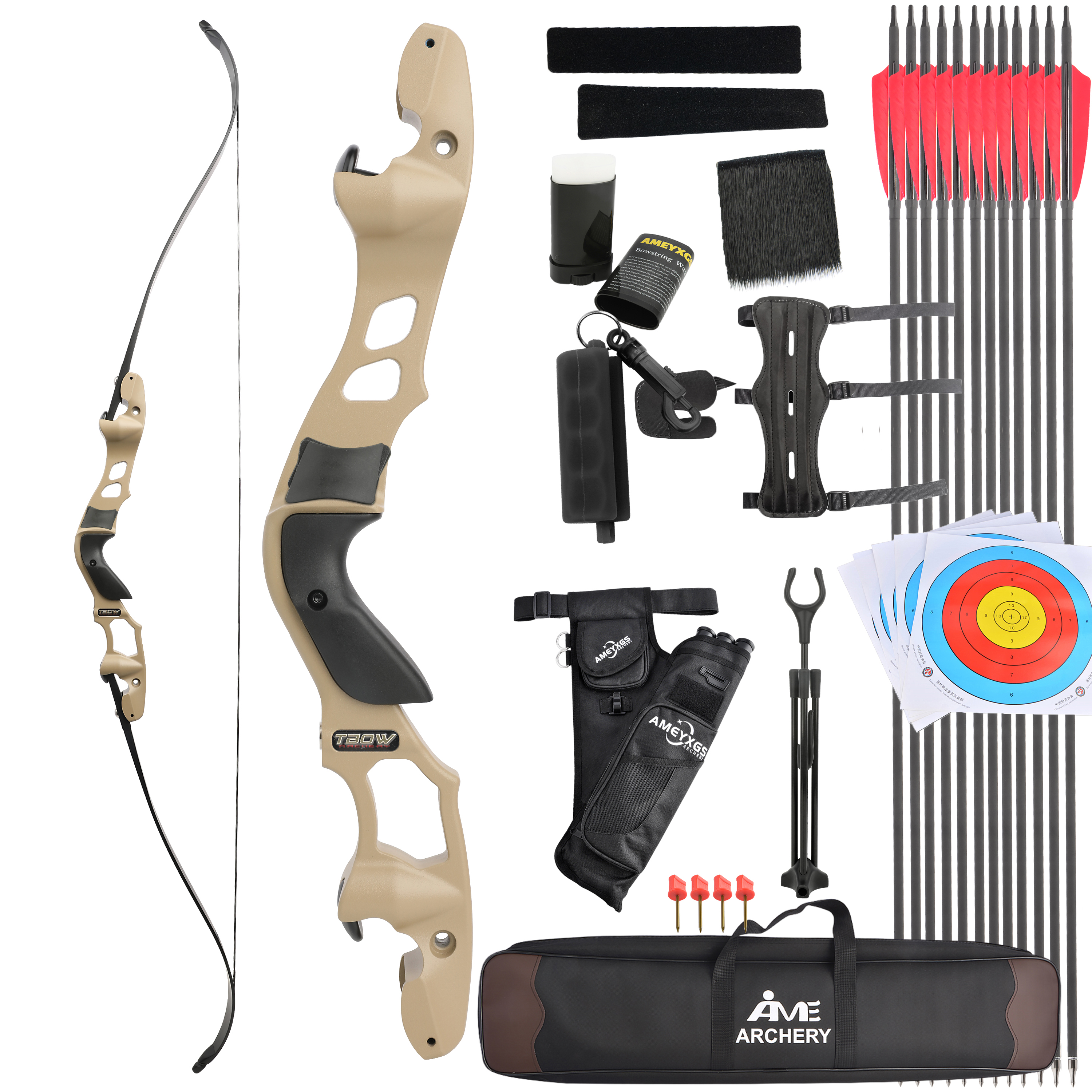 TBOW 62" Recurve Bow ILF Takedown Hunting Bow 25-60lbs