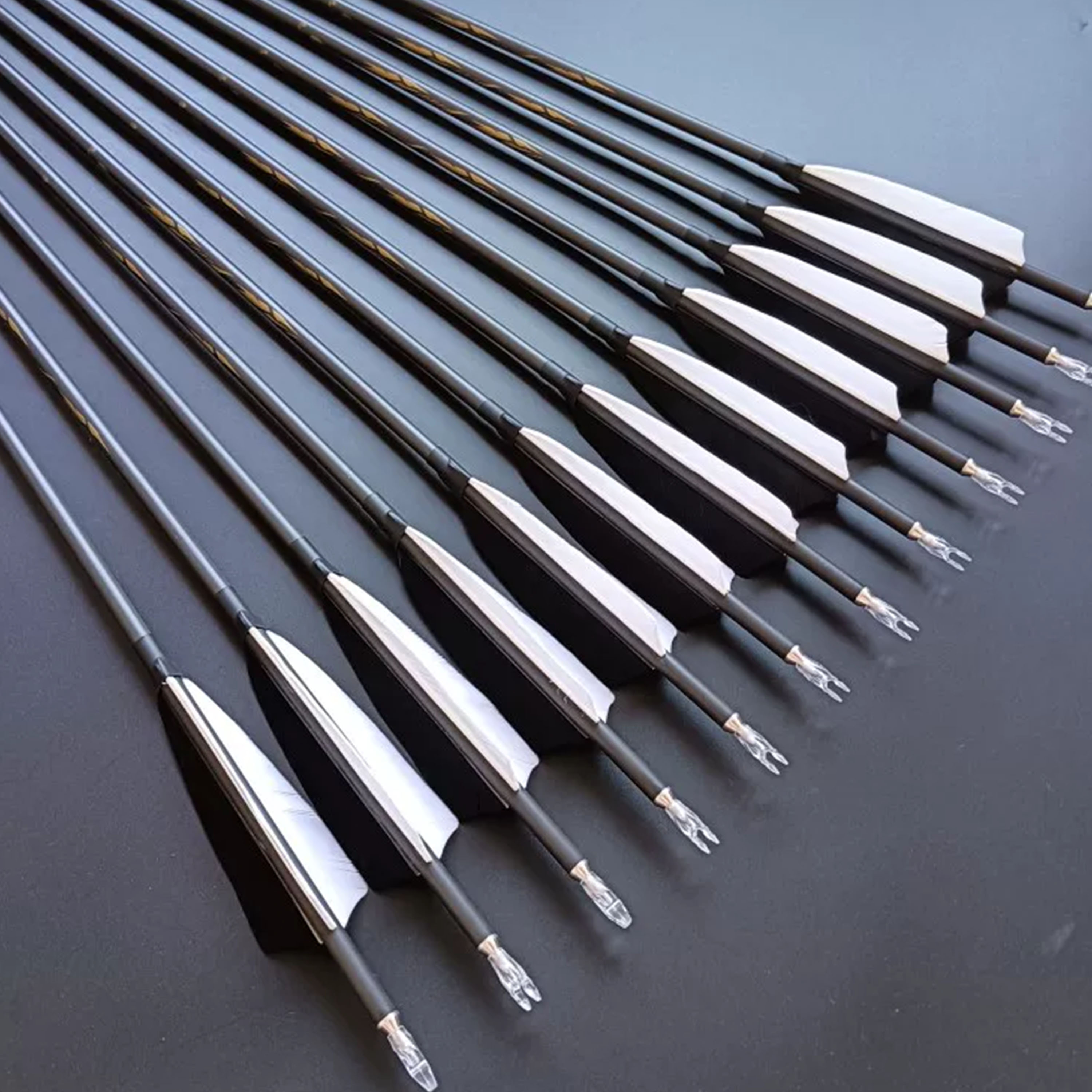 Zhan Ge Carbon Arrow Feather ID6.2mm hunting Traditional bow