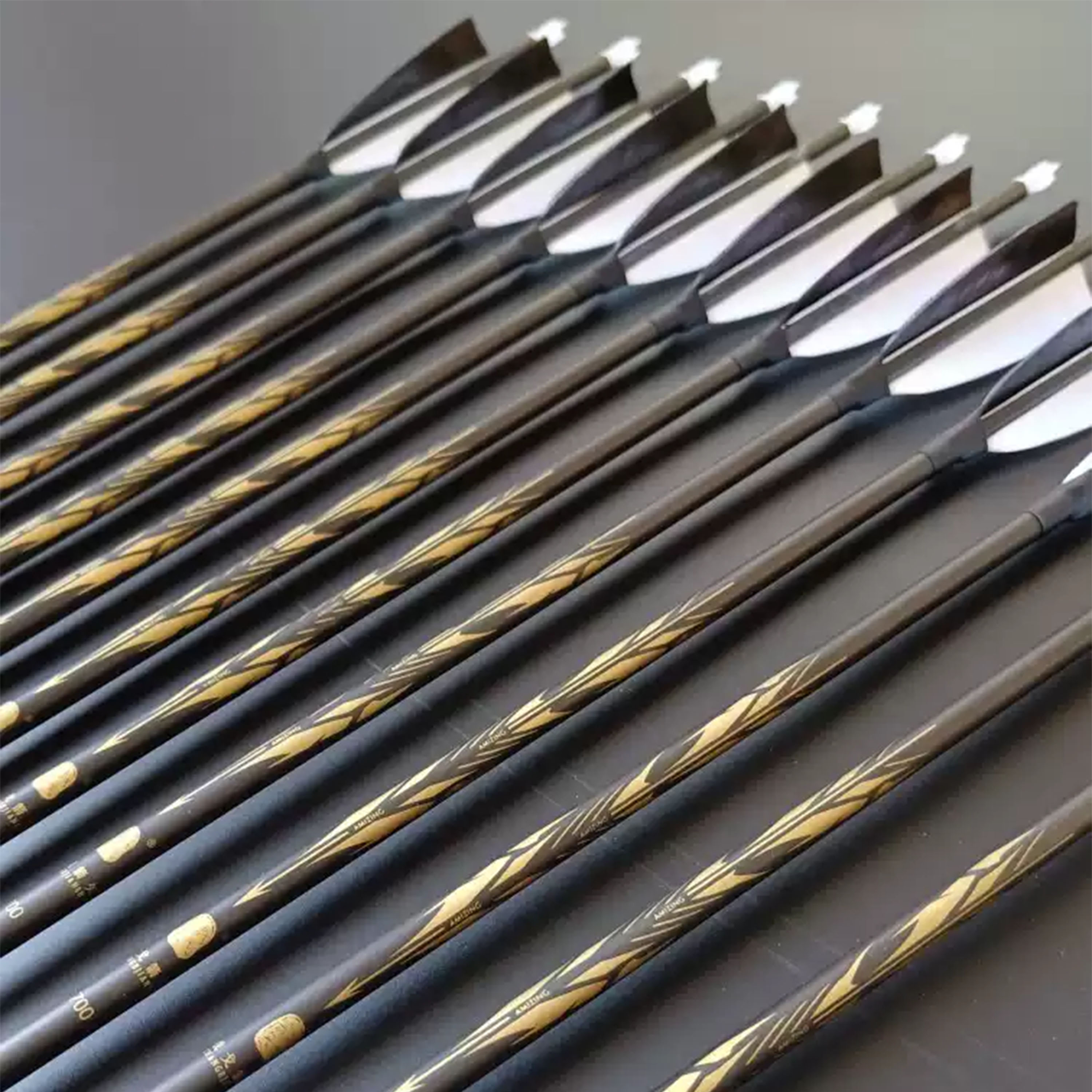 Zhan Ge Carbon Arrow Feather ID6.2mm hunting Traditional bow