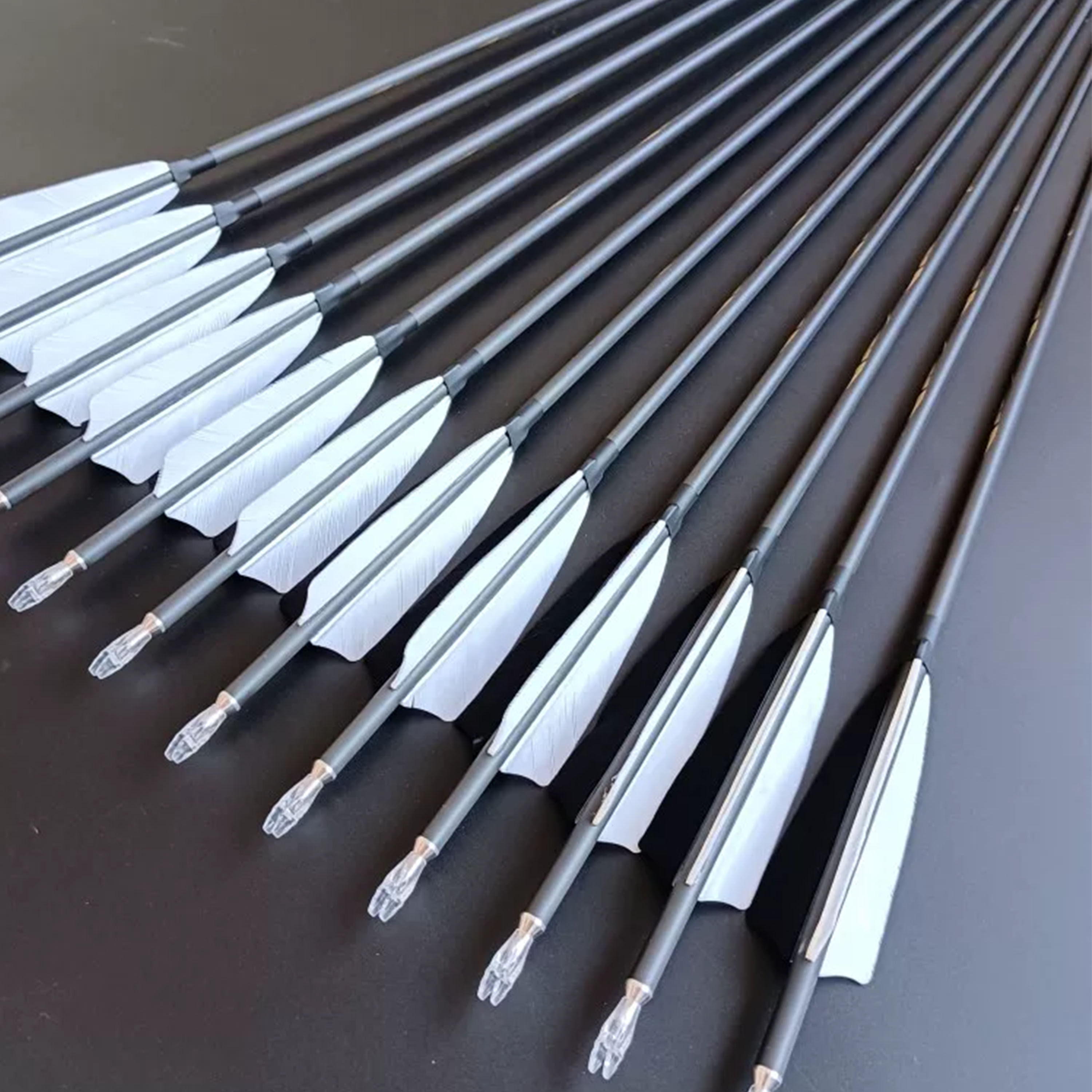 Zhan Ge Carbon Arrow Feather ID6.2mm hunting Traditional bow