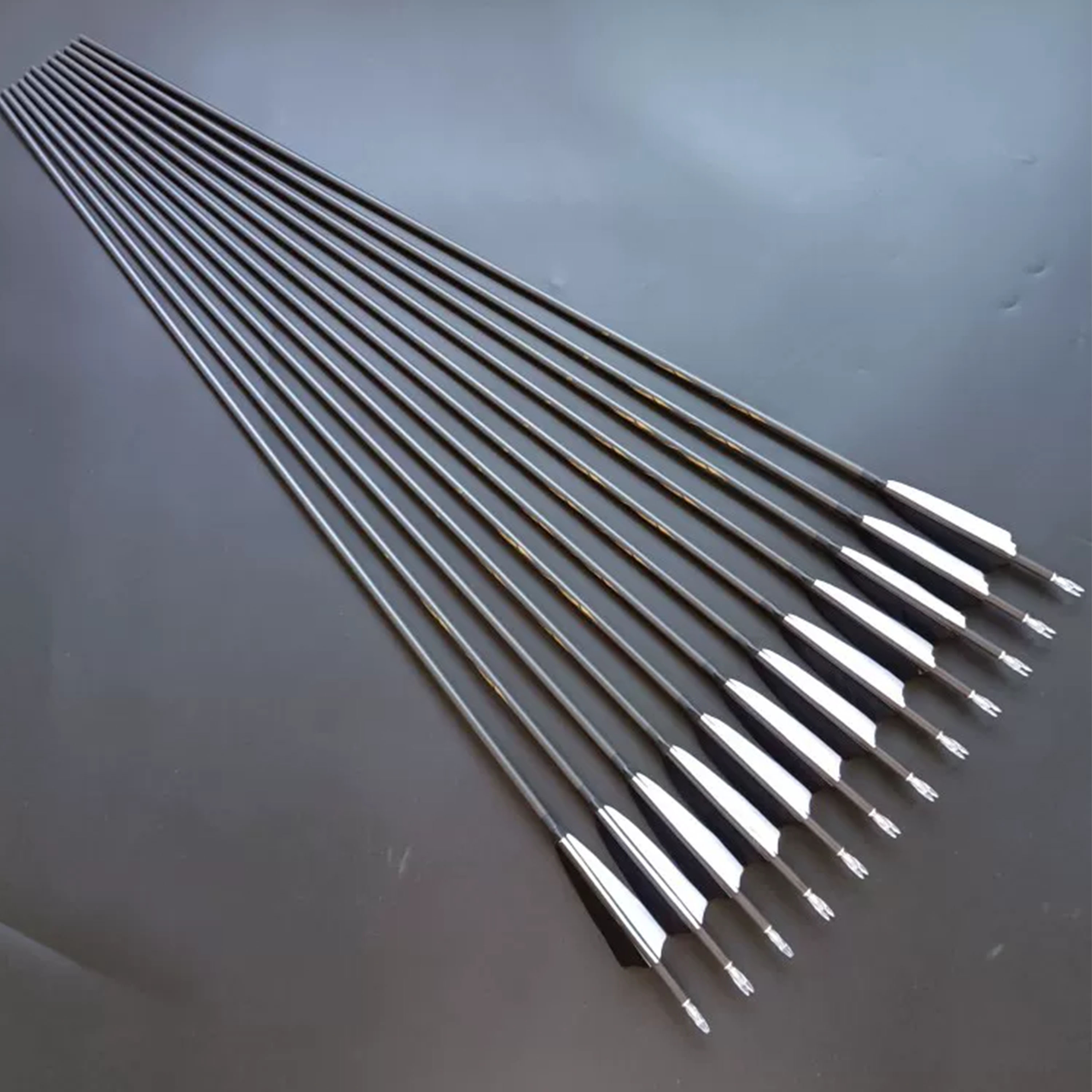 Zhan Ge Carbon Arrow Feather ID6.2mm hunting Traditional bow