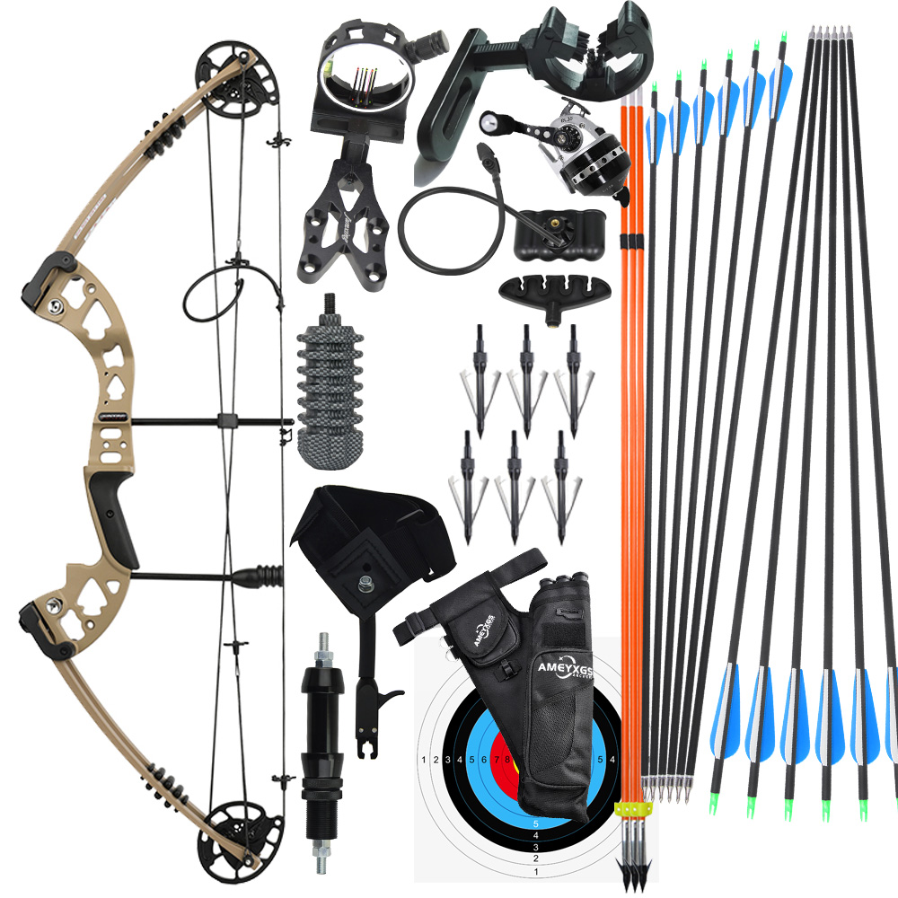 JUNXING M131 Compound Bow Fishing Set 30-55lbs Bowfishing Reel RH LH