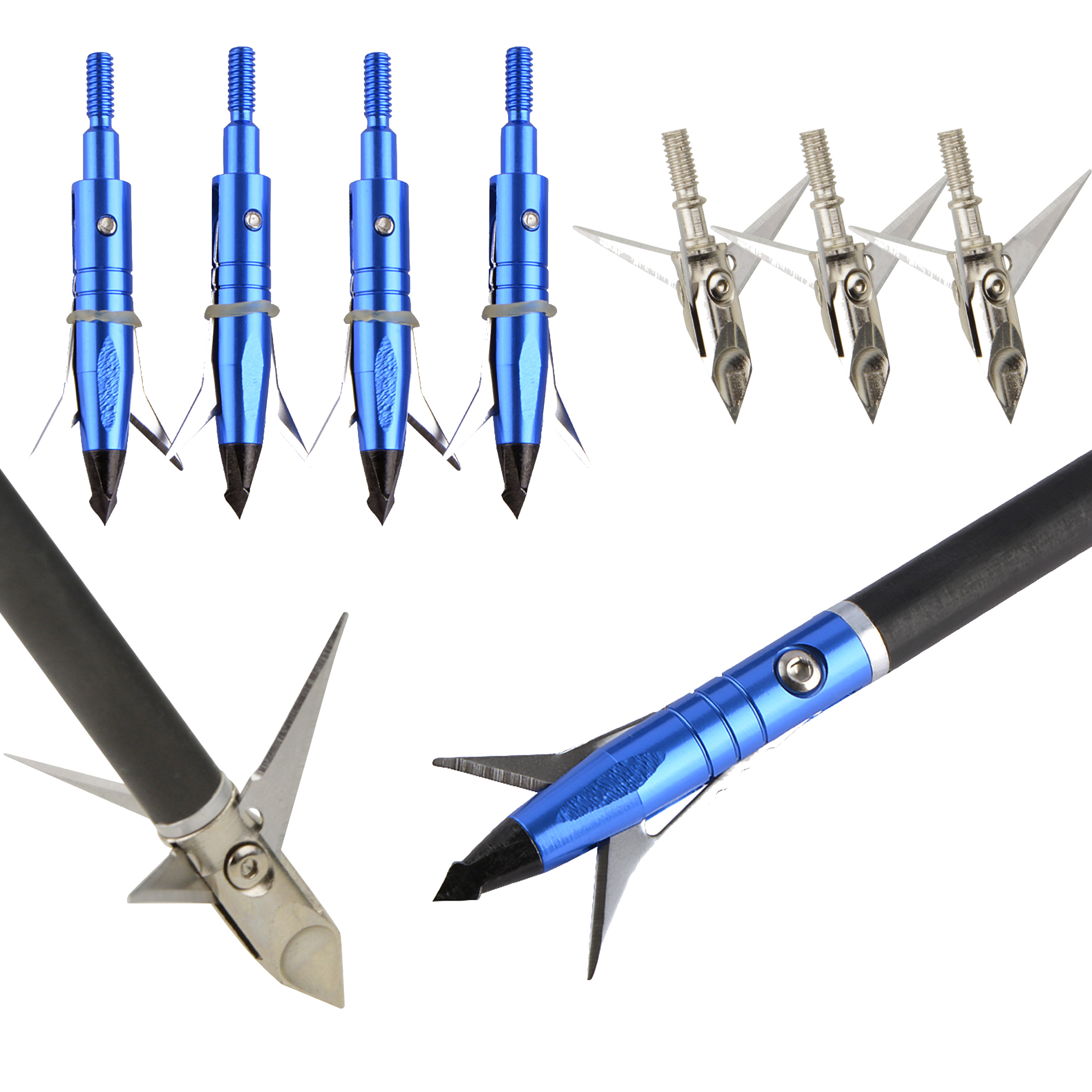 Archery Hunting Broadheads Blade Arrowheads Shooting Target 6X 