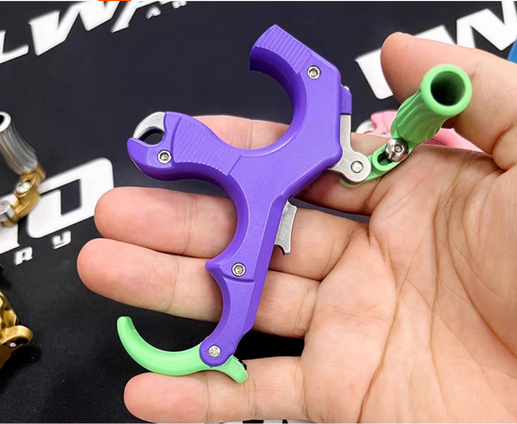 3 4 Finger Release Aids Trigger Thumb Grip Caliper Archery Compound Bow