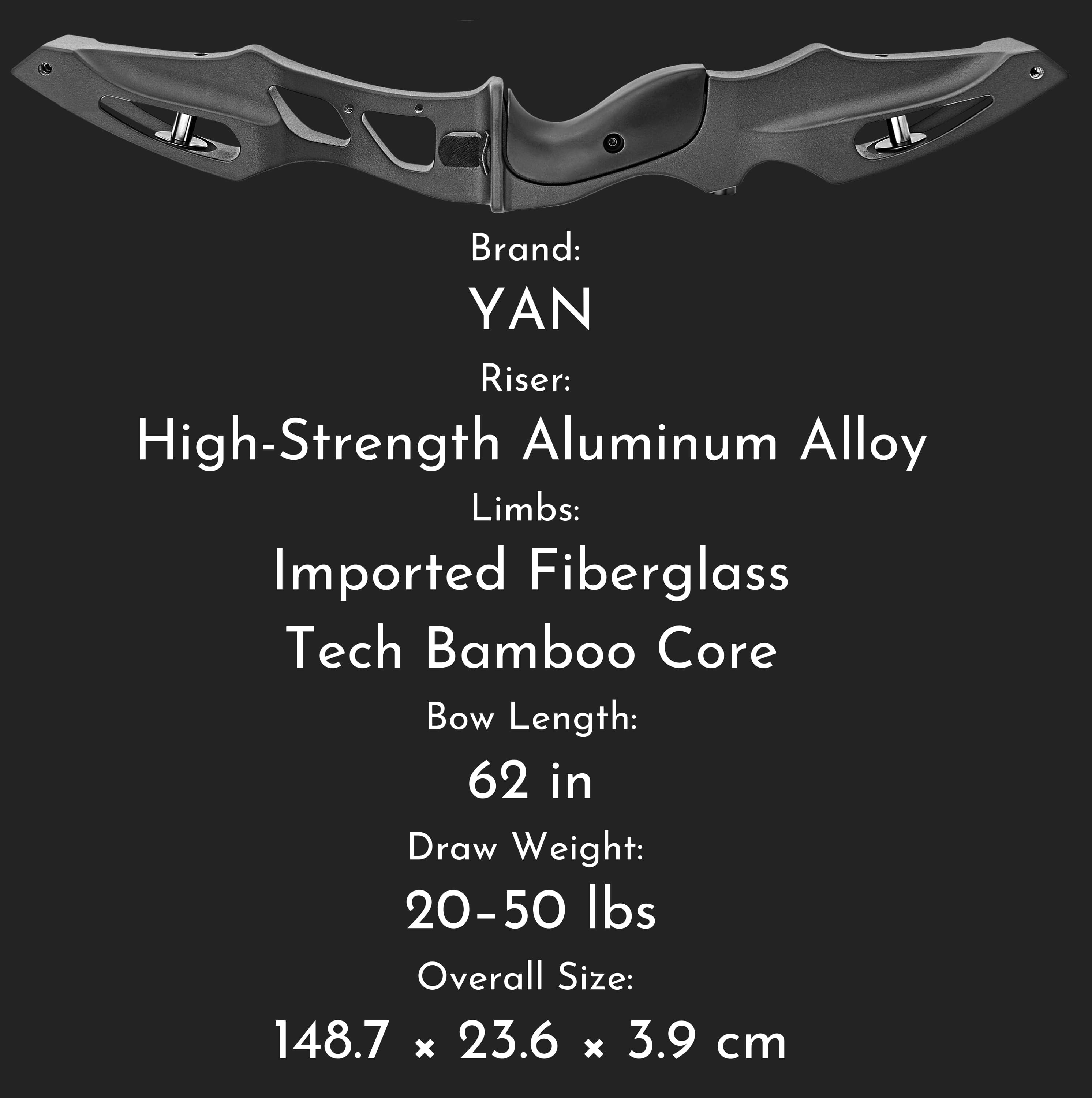 62" Recurve Bow 20-50lbs Adjustable with Full Training Accessories