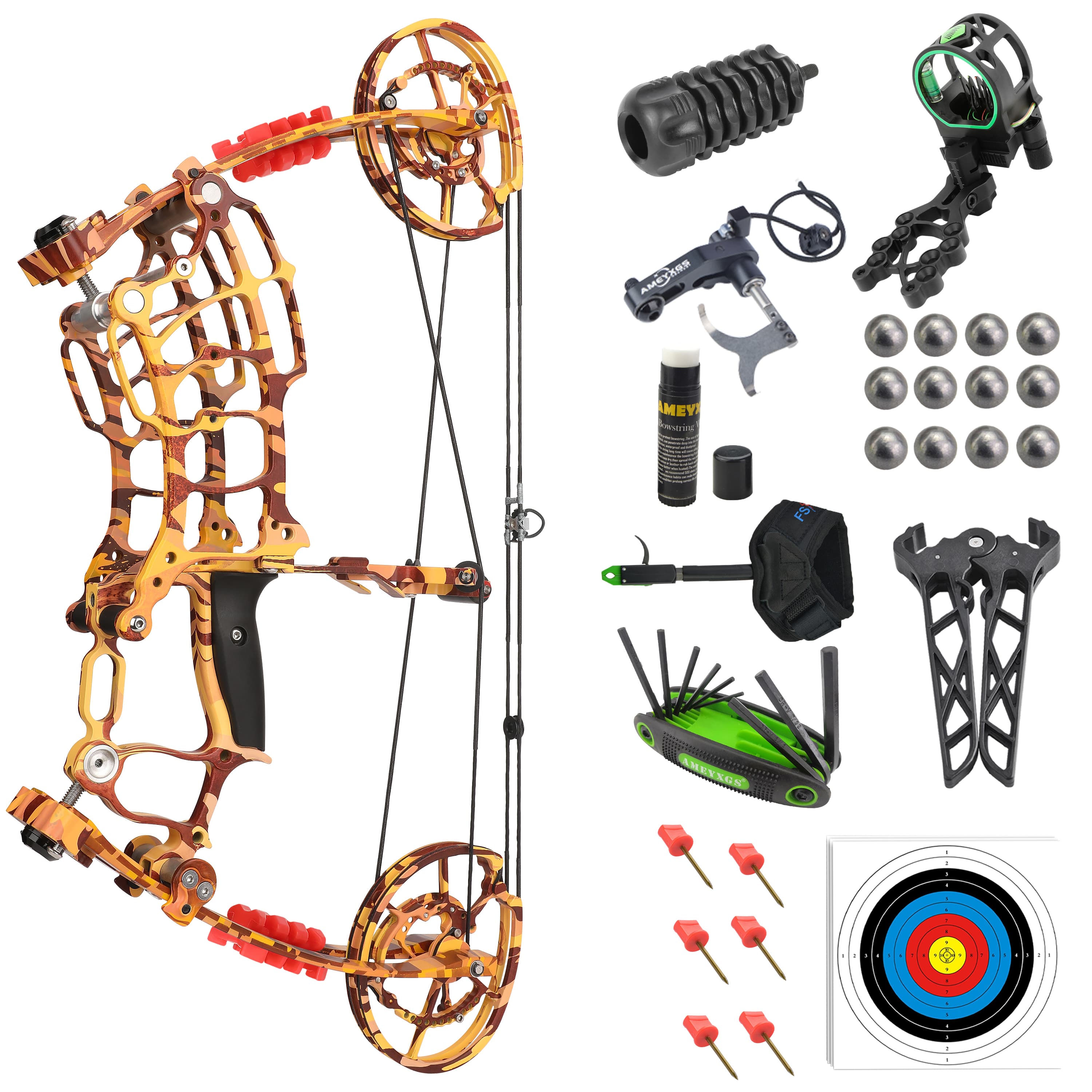 Short Axis Dual-Use Compound Hunting Bow Kit 30–70lbs