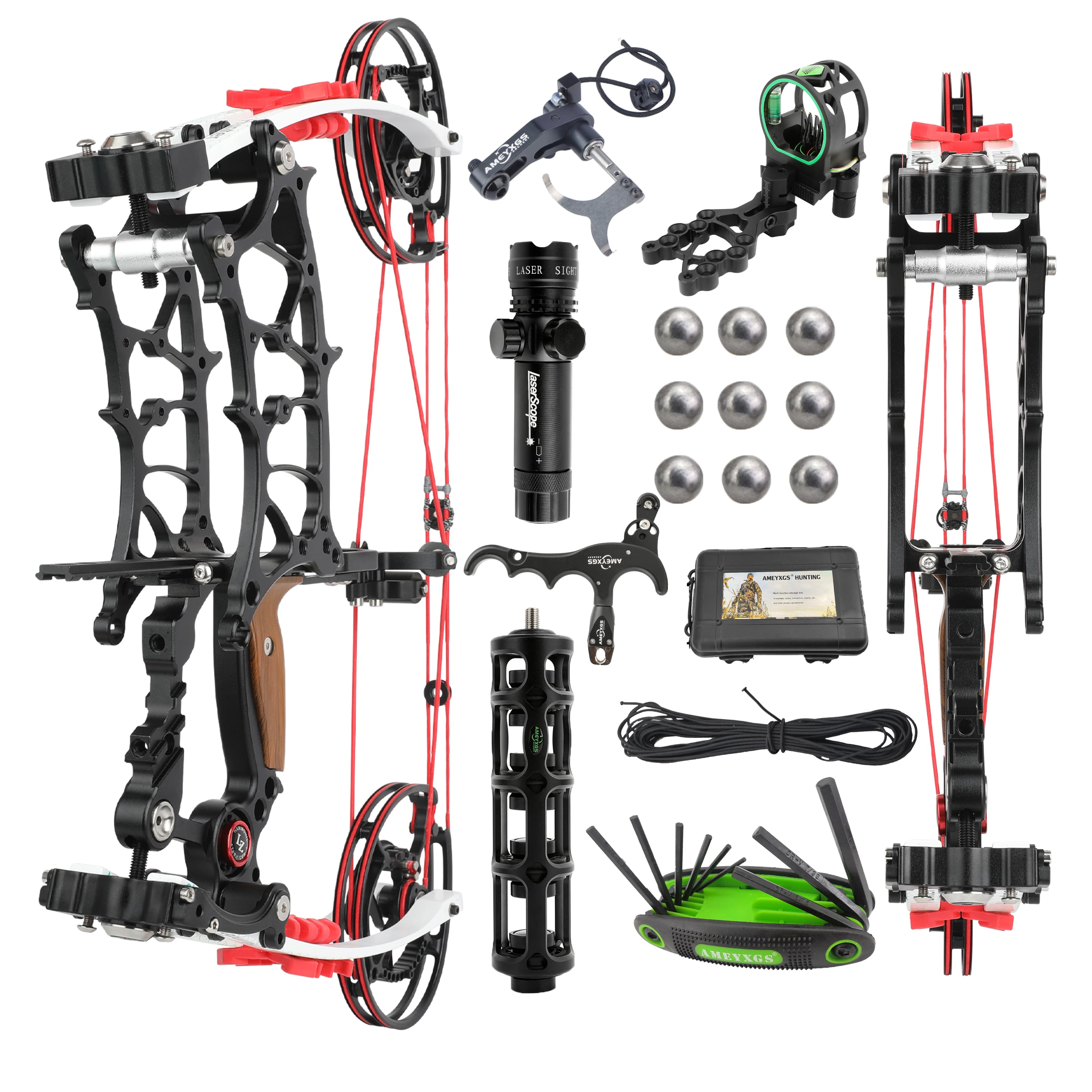 30-75lbs Compound Bow Kit Dual-use Short Axis Archery Hunting RH LH
