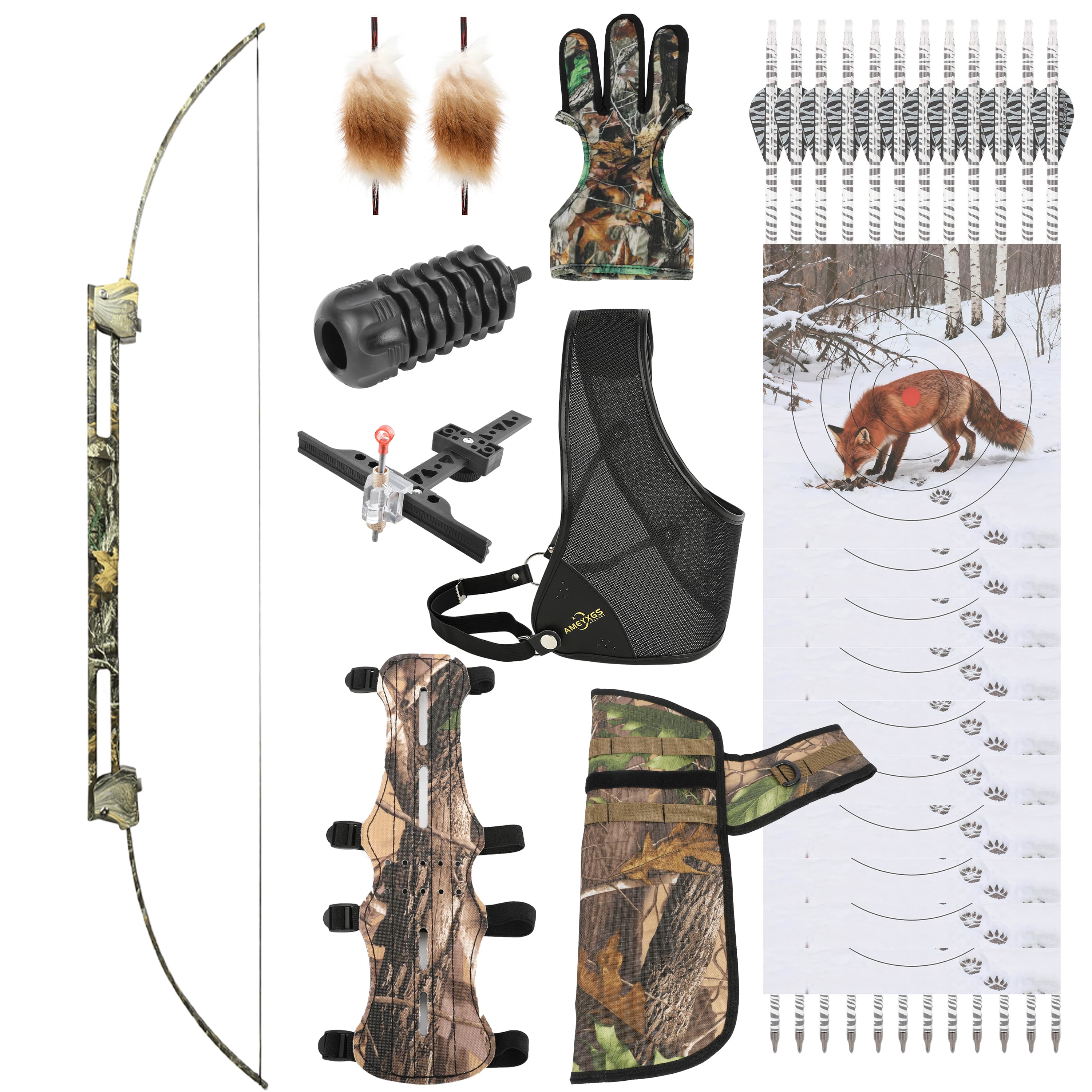 35lbs Folding Bow 58" Recurve Bow Target RH/LH