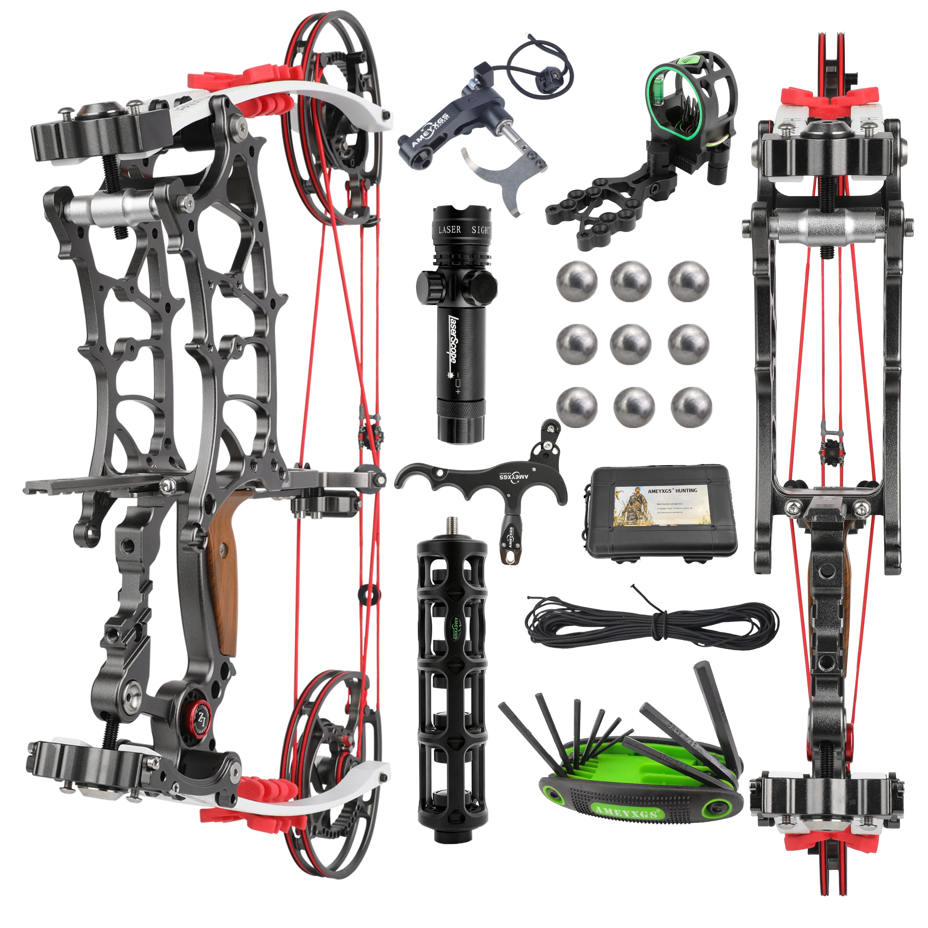 30-75lbs Compound Bow Kit Dual-use Short Axis Archery Hunting RH LH