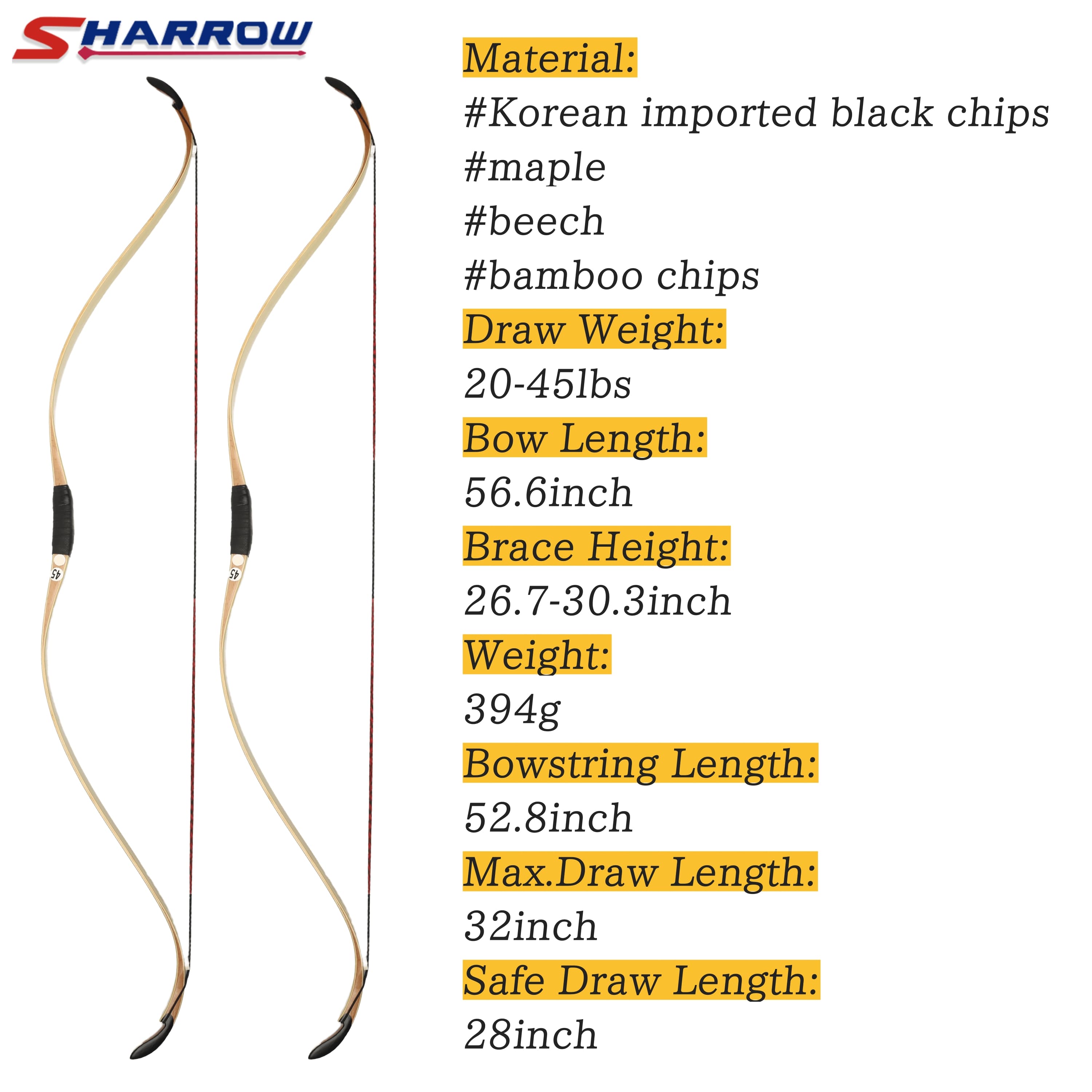  20-45lbs Archery Traditional Bow Recurve Longbow Hunting Target