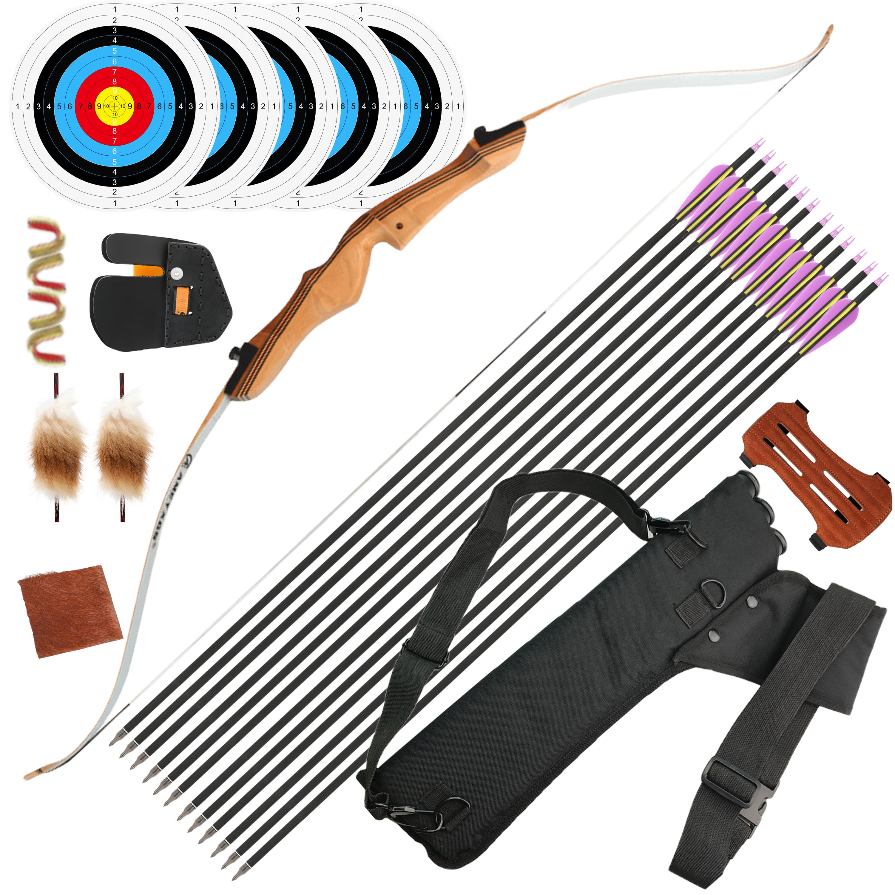 68inch Recurve Bow Set 16-38LBS Hunting Archery