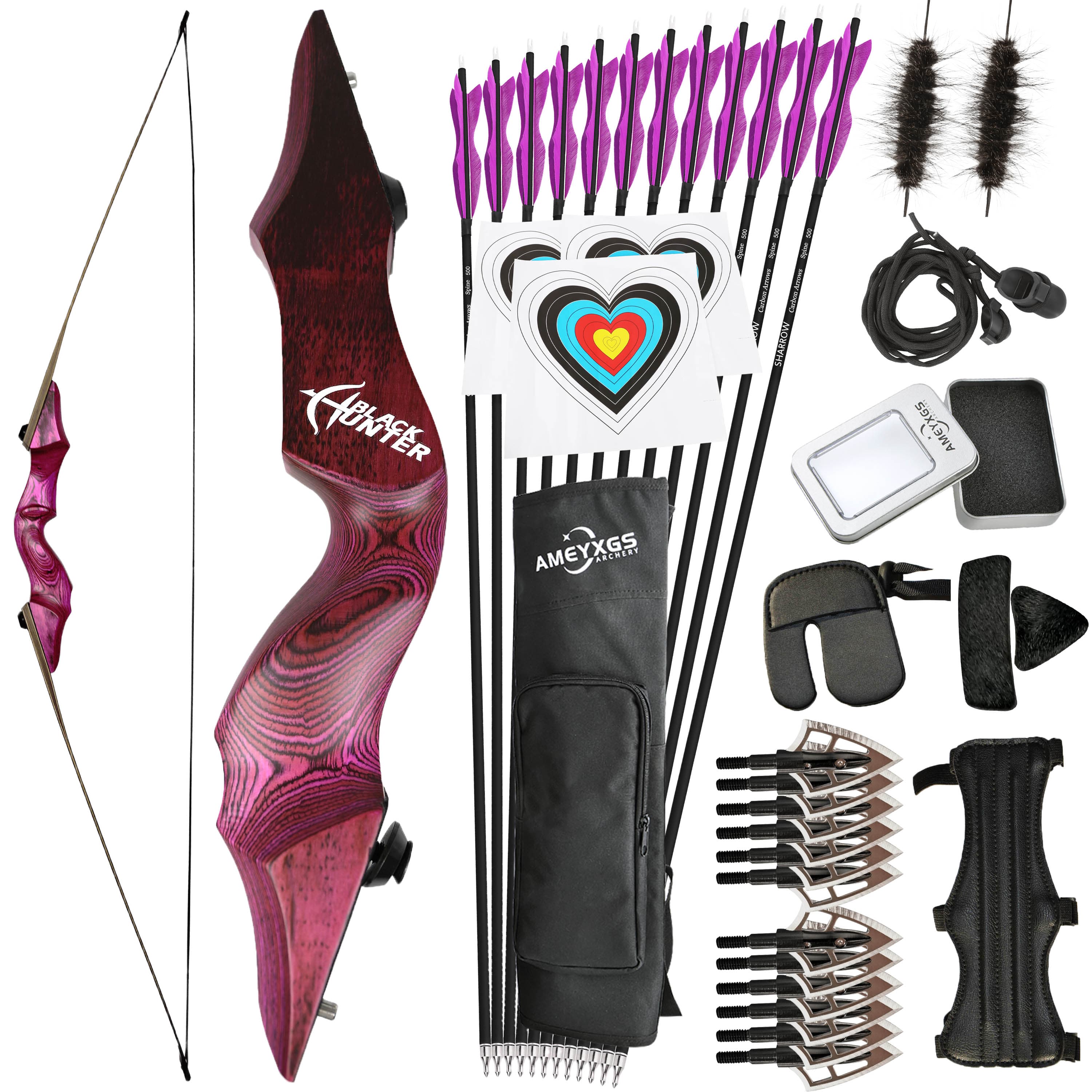 60inch Archery Recurve Bow Set 20-60LBS Hunting RH