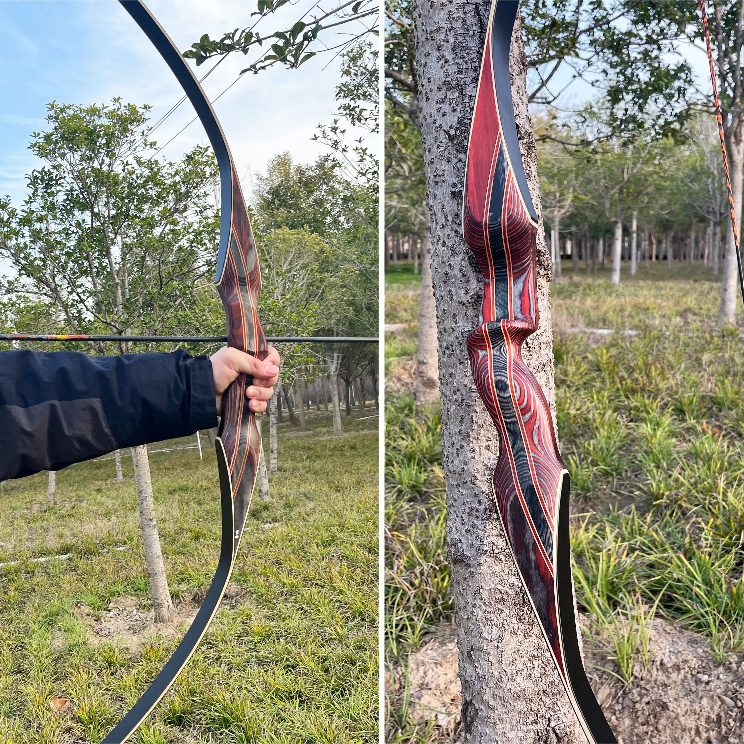 64" Archery Recurve Longbow Bow 30-60lbs Traditional Hunting