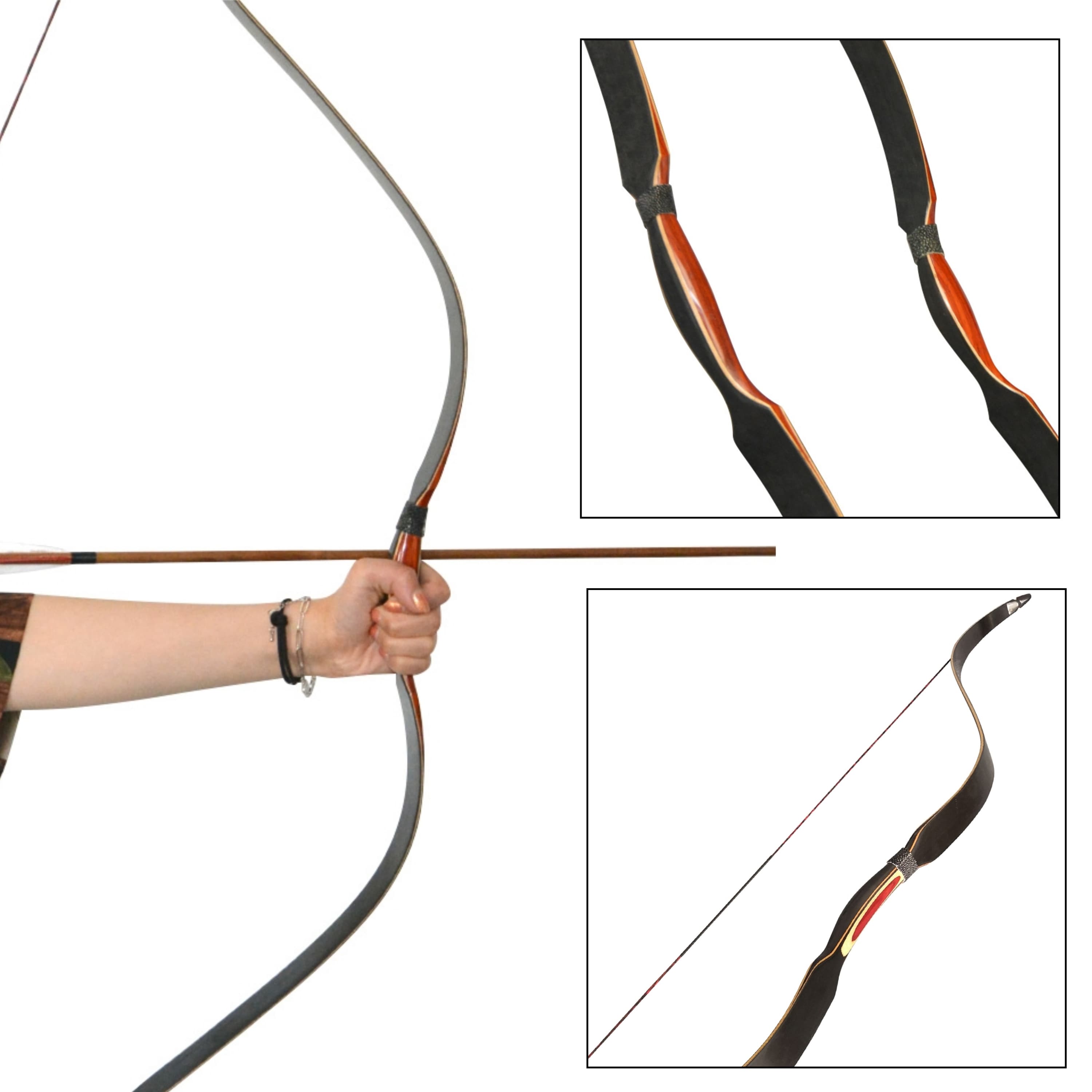 20-35lbs Archery Traditional Bow Set RH LH Hunting Longbow