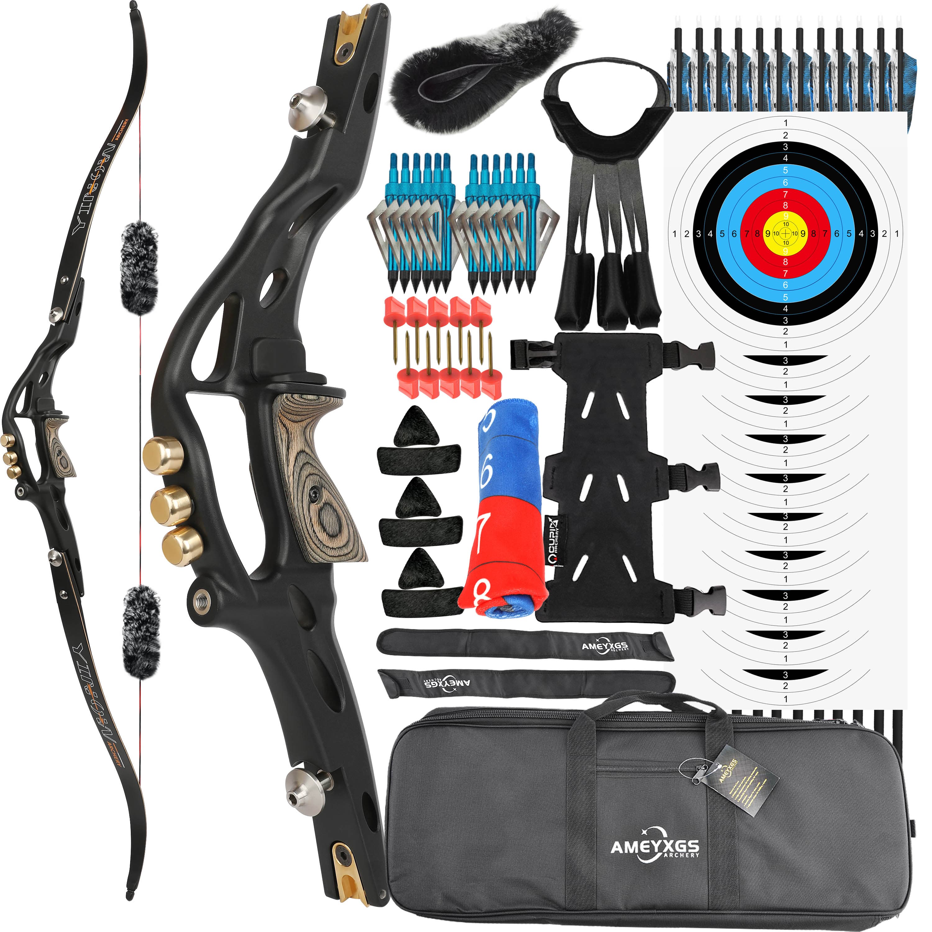 ILF Recurve Bow 62" 20-50lbs with 19" Riser for Hunting