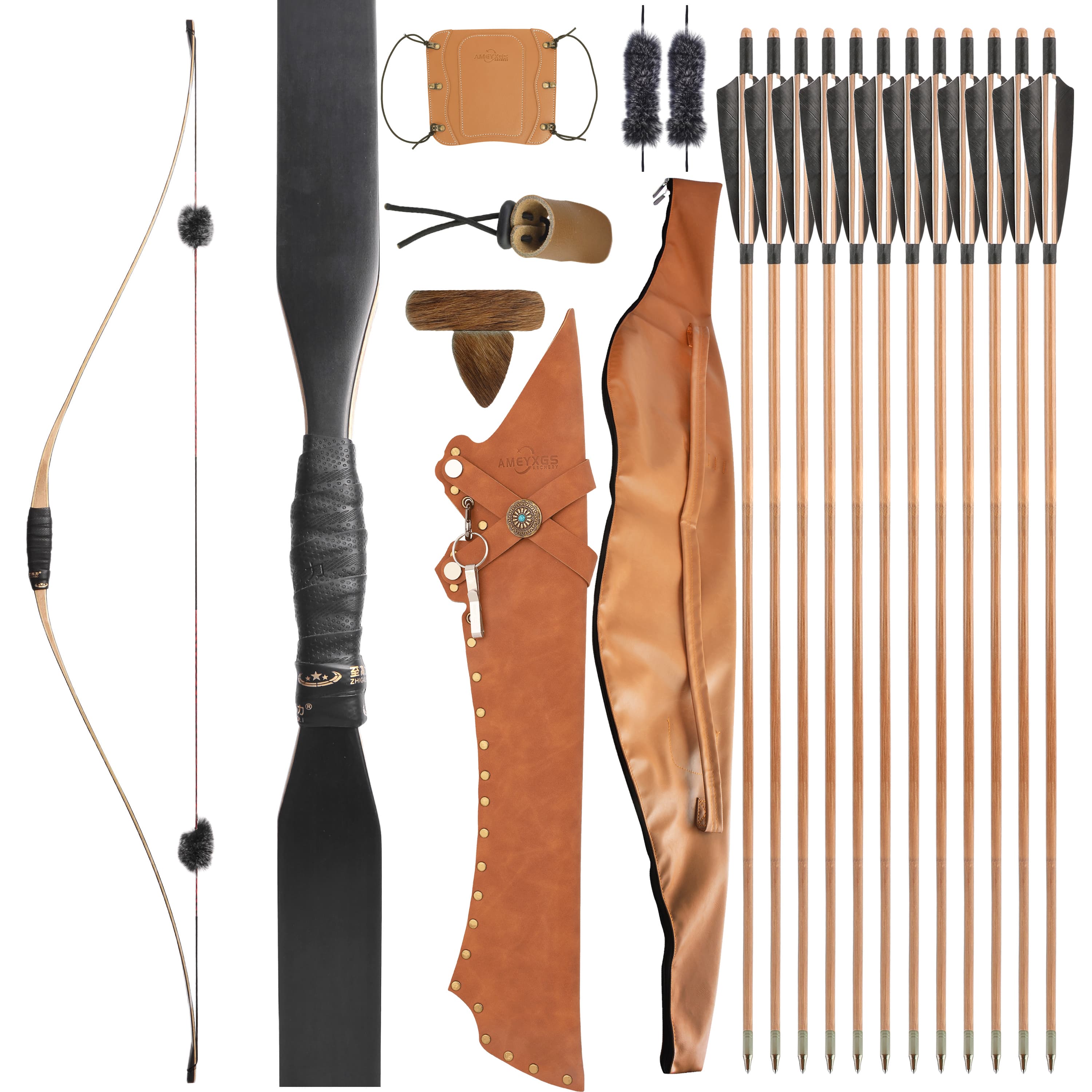 Traditional Triangle Longbow 15-50lbs Archery Handmade 58 inch