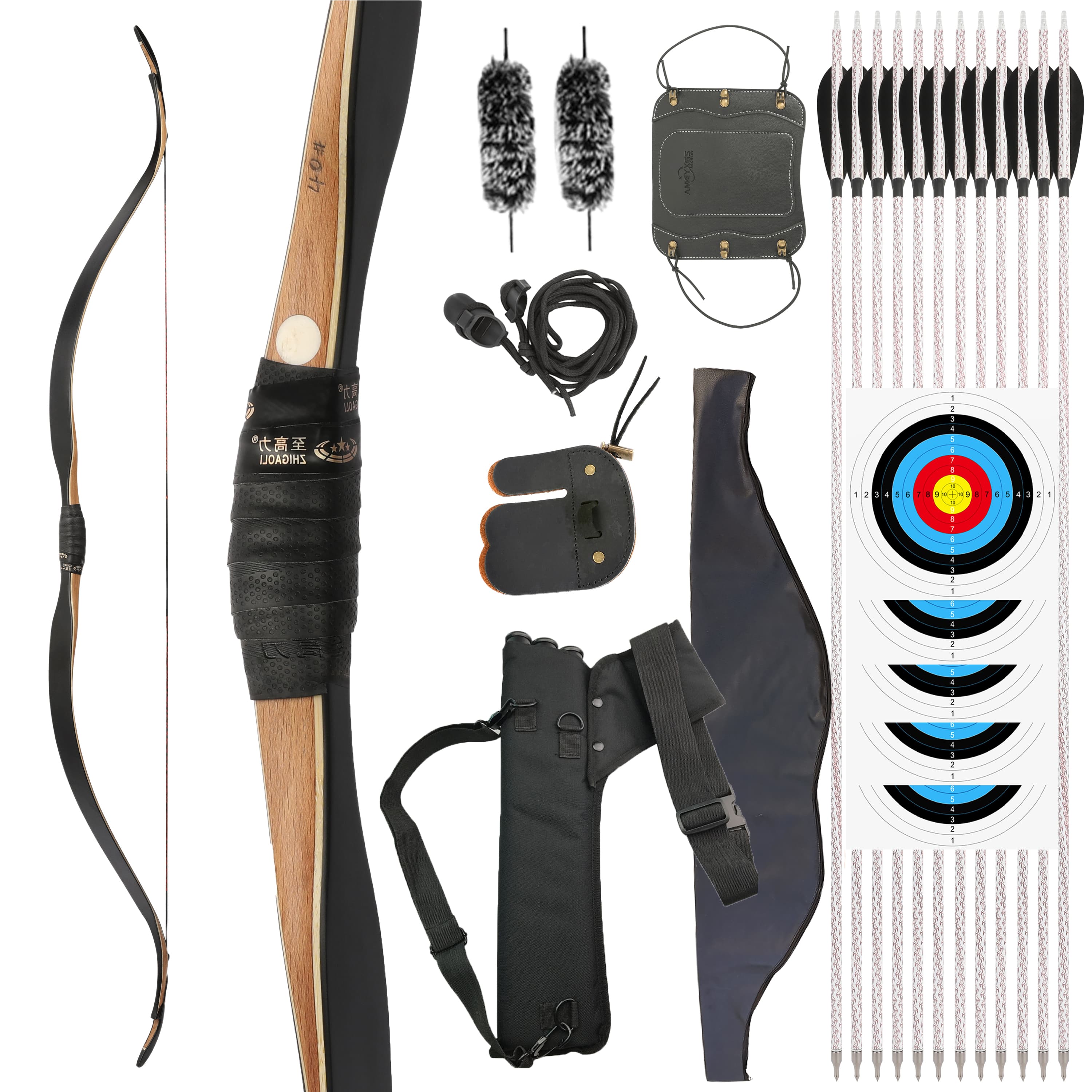 56" Traditional Laminated Longbow 20–45lbs RH LH Shooting Bow