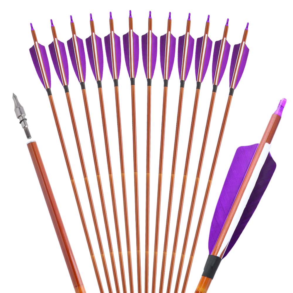 SHARROW Bamboo Carbon Arrows 500 Spine 2 Purple 1 White