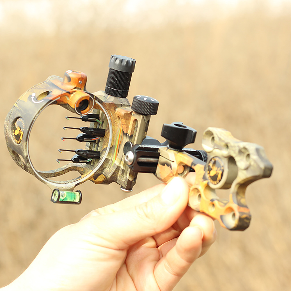 Short 5-Pin Sight Camo for Archery with Durable Camouflage Design