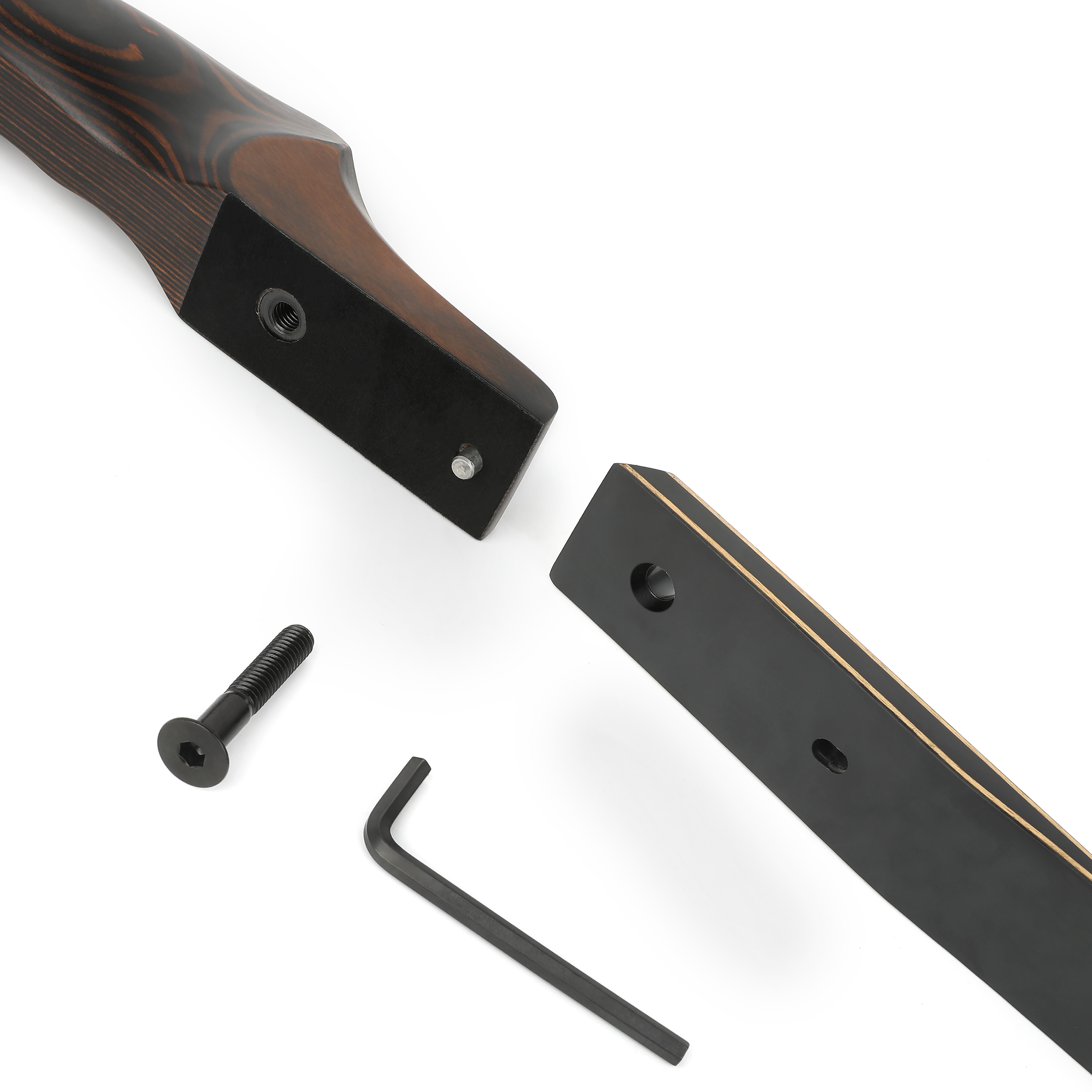 60" Recurve Bow Wooden Riser 25-60lb Takedown Archery American Hunting