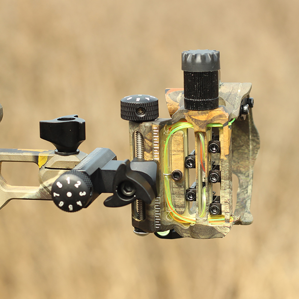 Short 5-Pin Sight Camo for Archery with Durable Camouflage Design