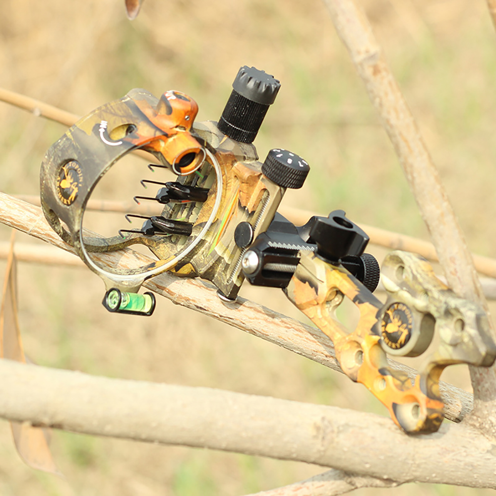 Short 5-Pin Sight Camo for Archery with Durable Camouflage Design