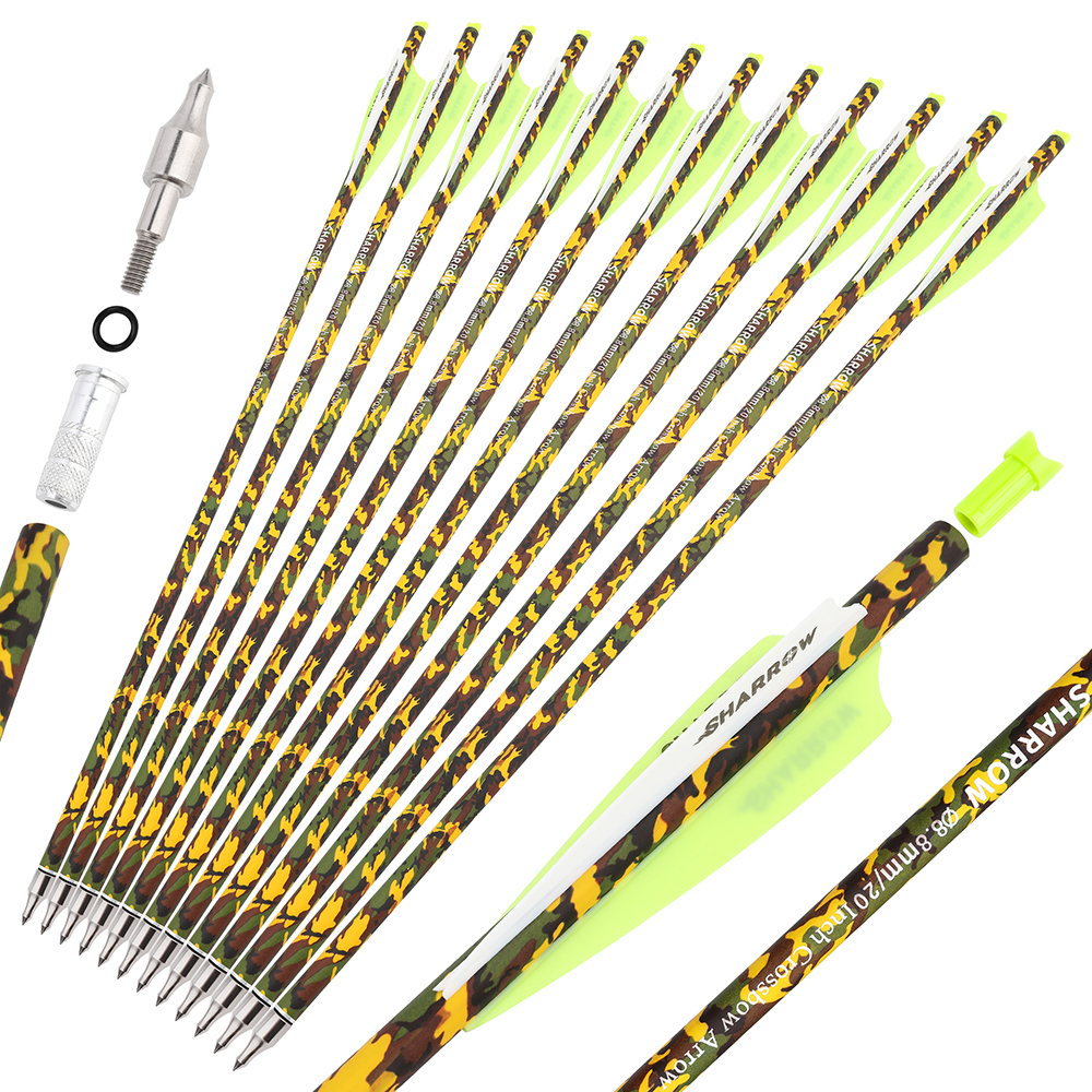 12pcs Hunting Bolts 16"-22" Mixed Carbon Arrows with 125gr Points