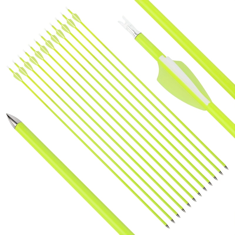 12pcs 30" Carbon Arrows with Yellow Fletching