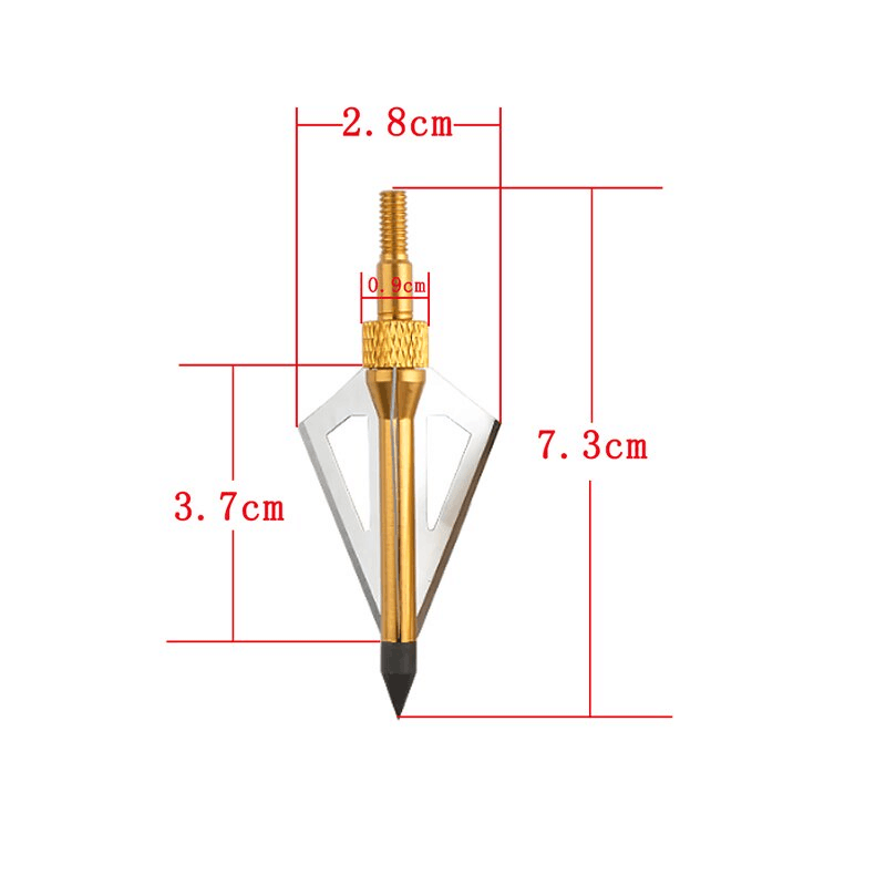 Archery Hunting Broadheads 3 Fixed Blade 100 Grain Arrow Tip for Compound Recurve Bow Crossbow Arrowheads