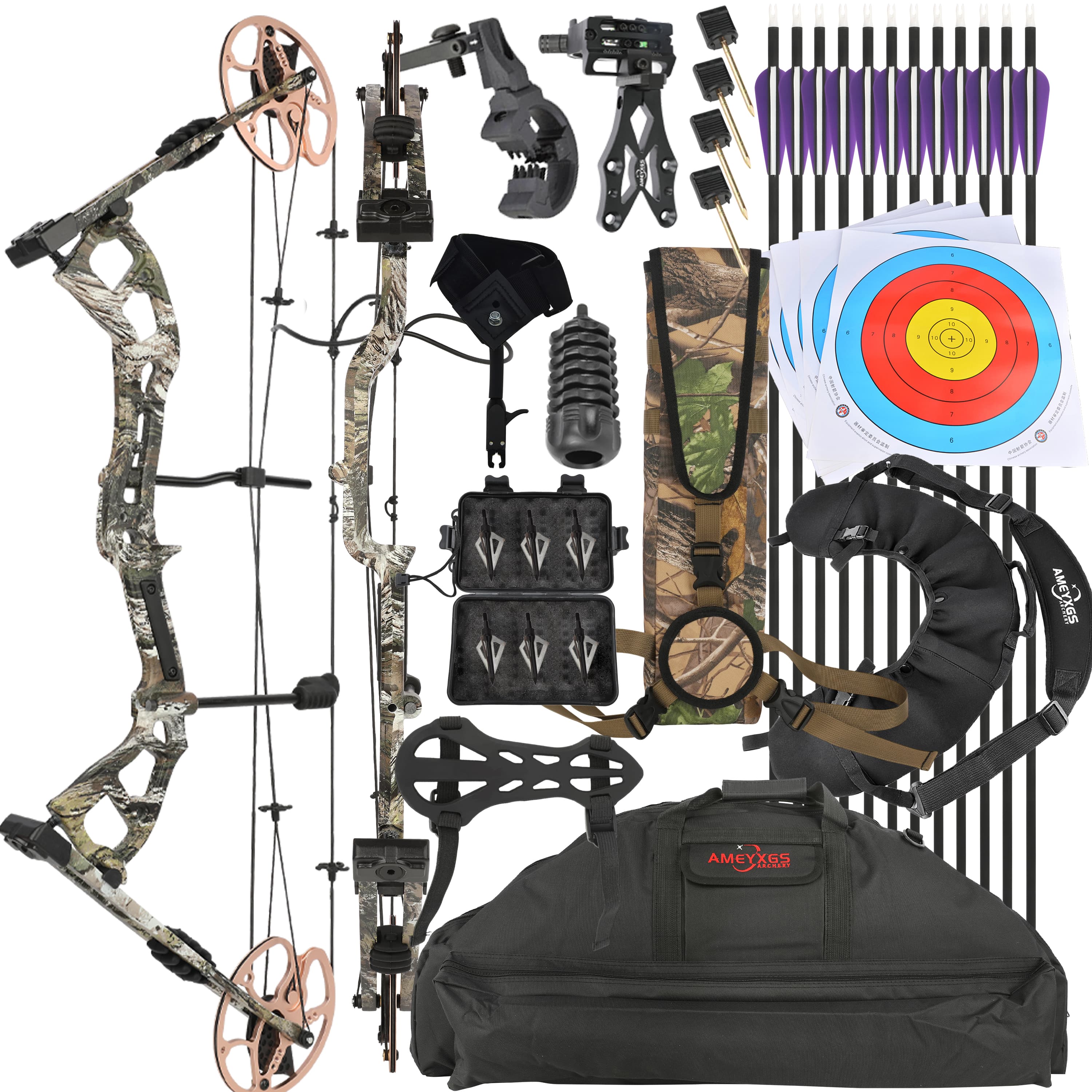 0-70lbs Archery Compound Bow Set Target Hunting