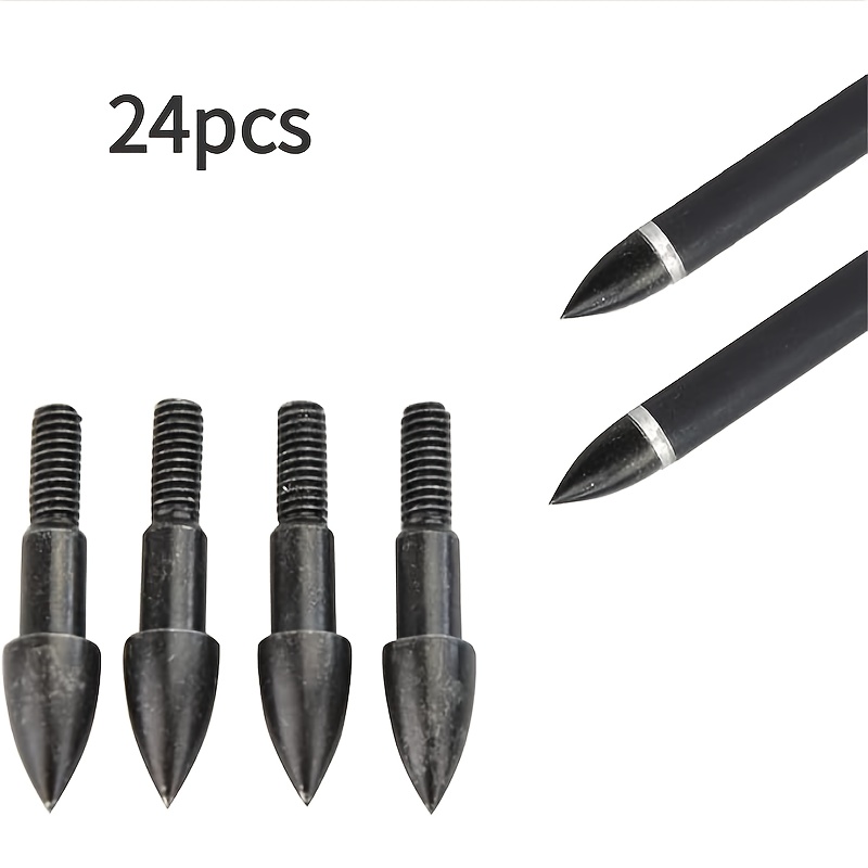 75 Grain Brass Arrow Tips Set – 24pcs, Yellow & Black