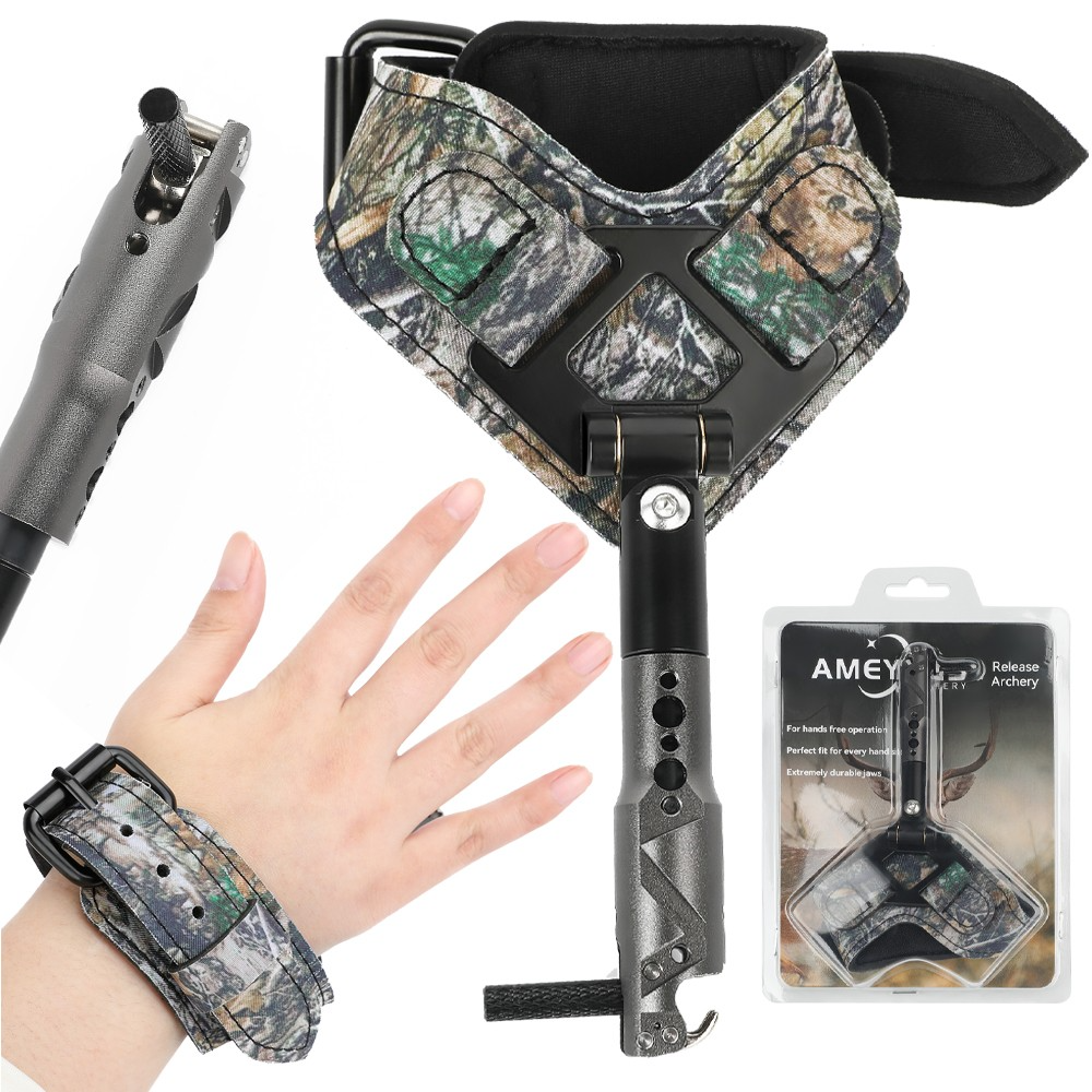 Adjustable Camo Archery Bow Release Aid for Compound Bow