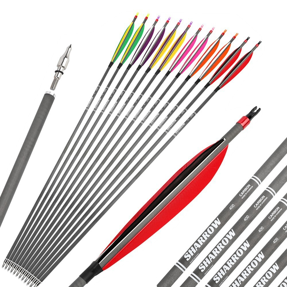 6" Shuttle Feathers Mixed Carbon Arrows HX Series – 6/12pcs