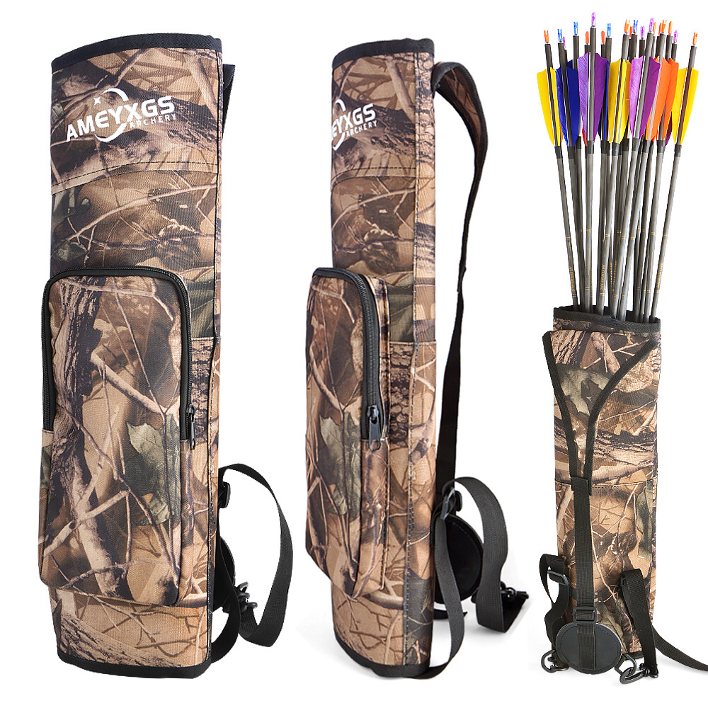 Large Capacity Archery Arrow Quiver – Black & Camo