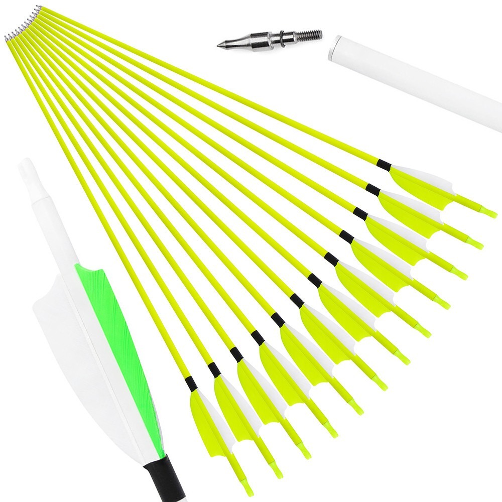 Archery Carbon Arrows 500 Spine 3" Shield Turkey Feather 6/12pcs