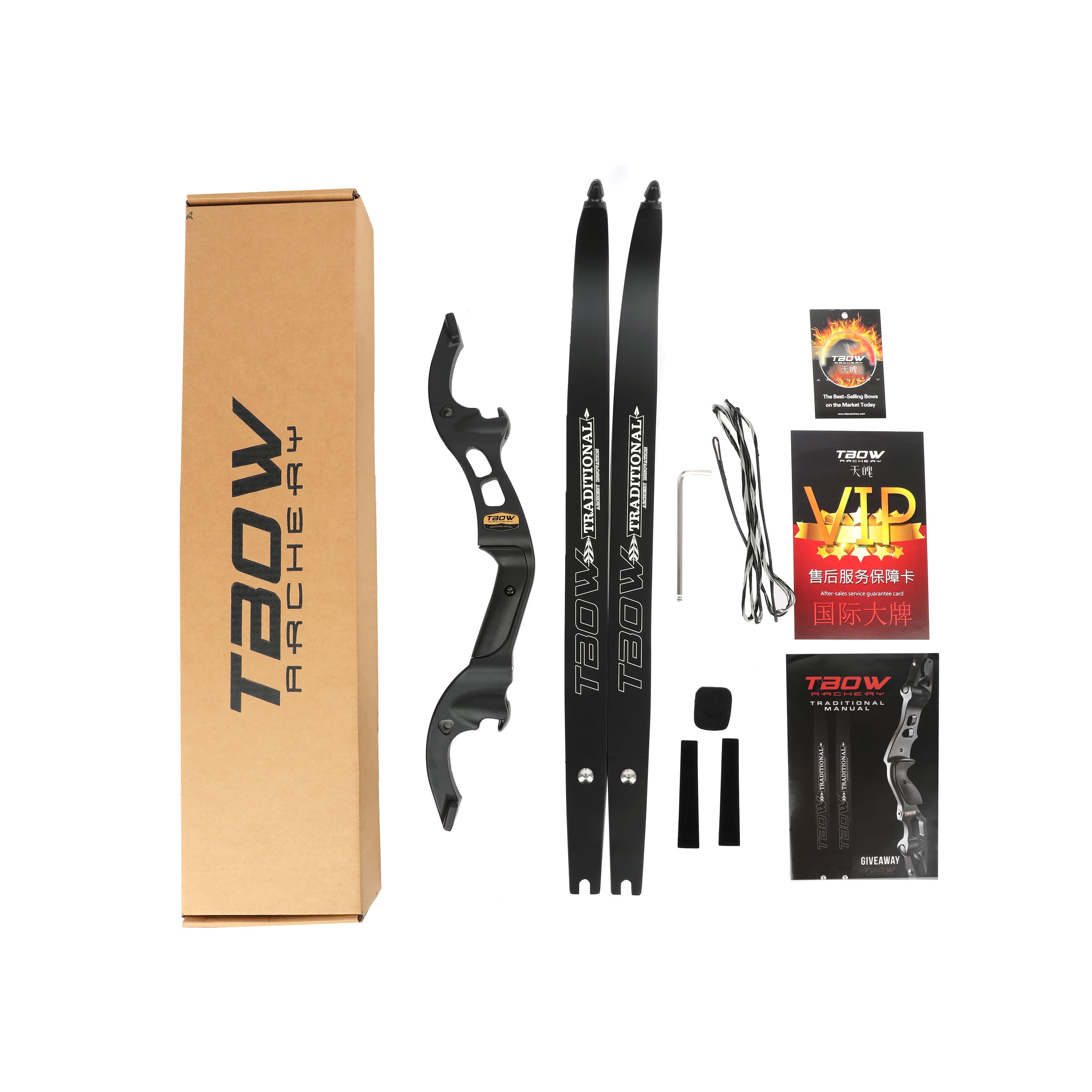 TBOW H3 62" Hunting Takedown  Recurve Bow Kit 25-60Ibs
