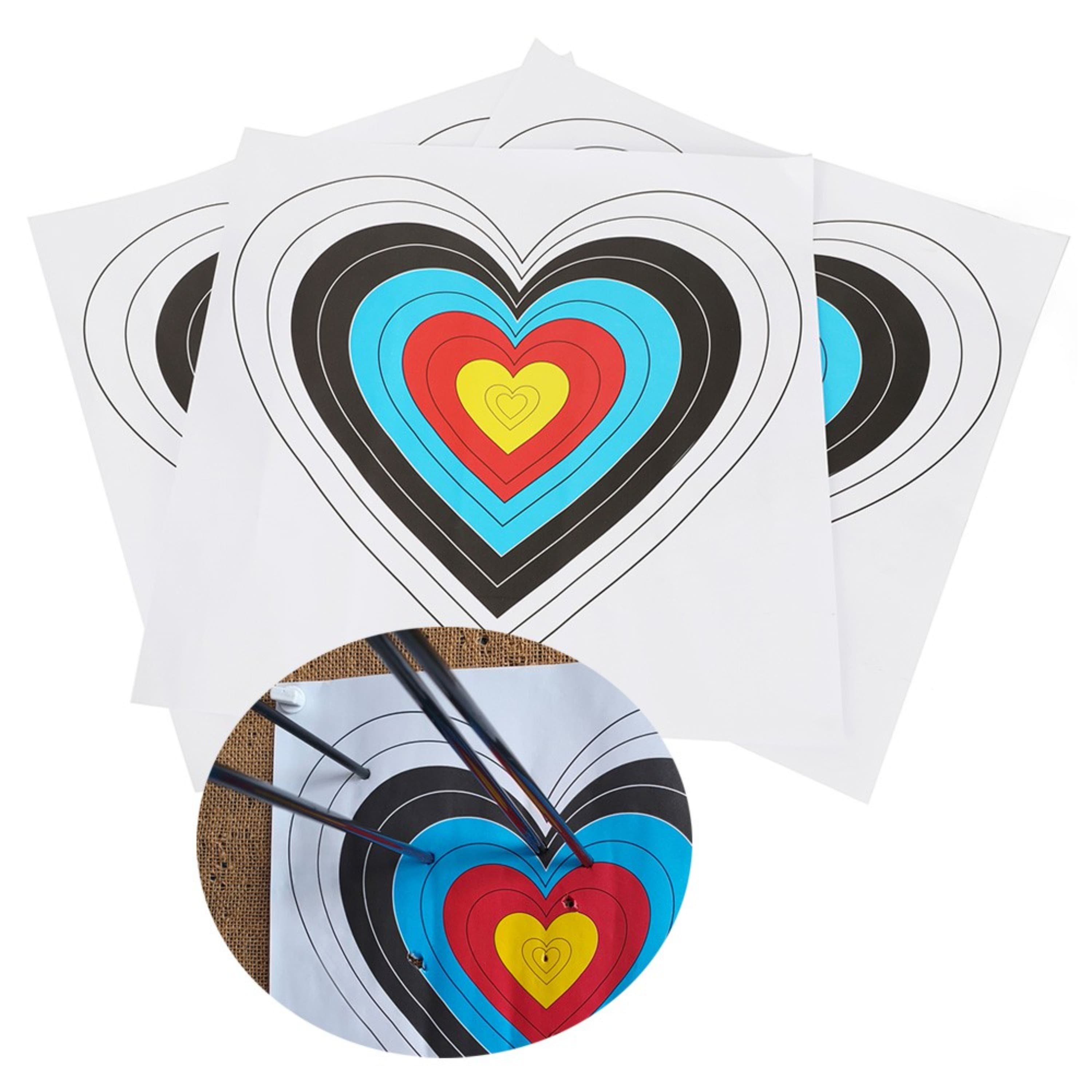 Archery Heart Target Paper 40cm Bow Arrow Practice Sheet