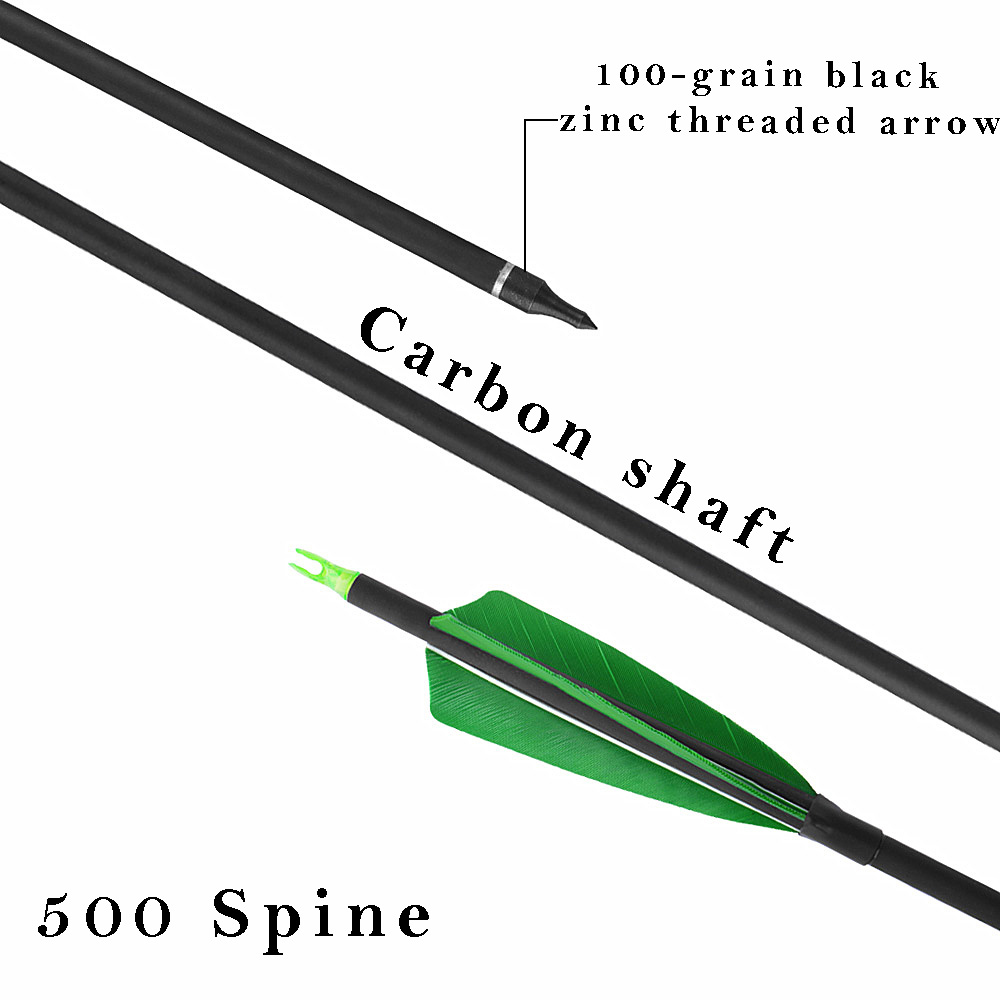 6/12 pcs Spine 500 Mixed Carbon Arrows Real Feathers Hunting
