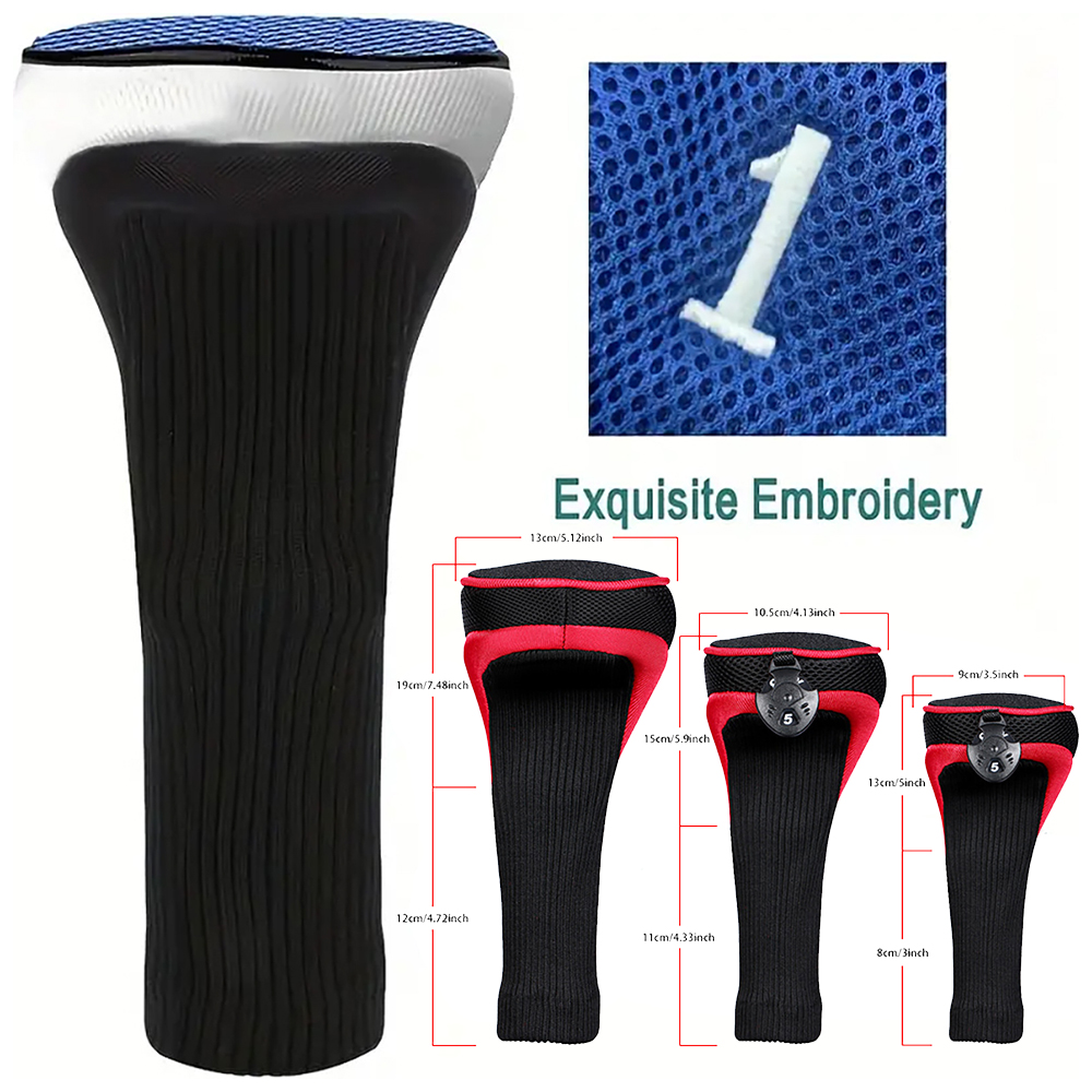 Golf Club Head Cover Set Driver Fairway Hybrid Headcovers Tags Protect
