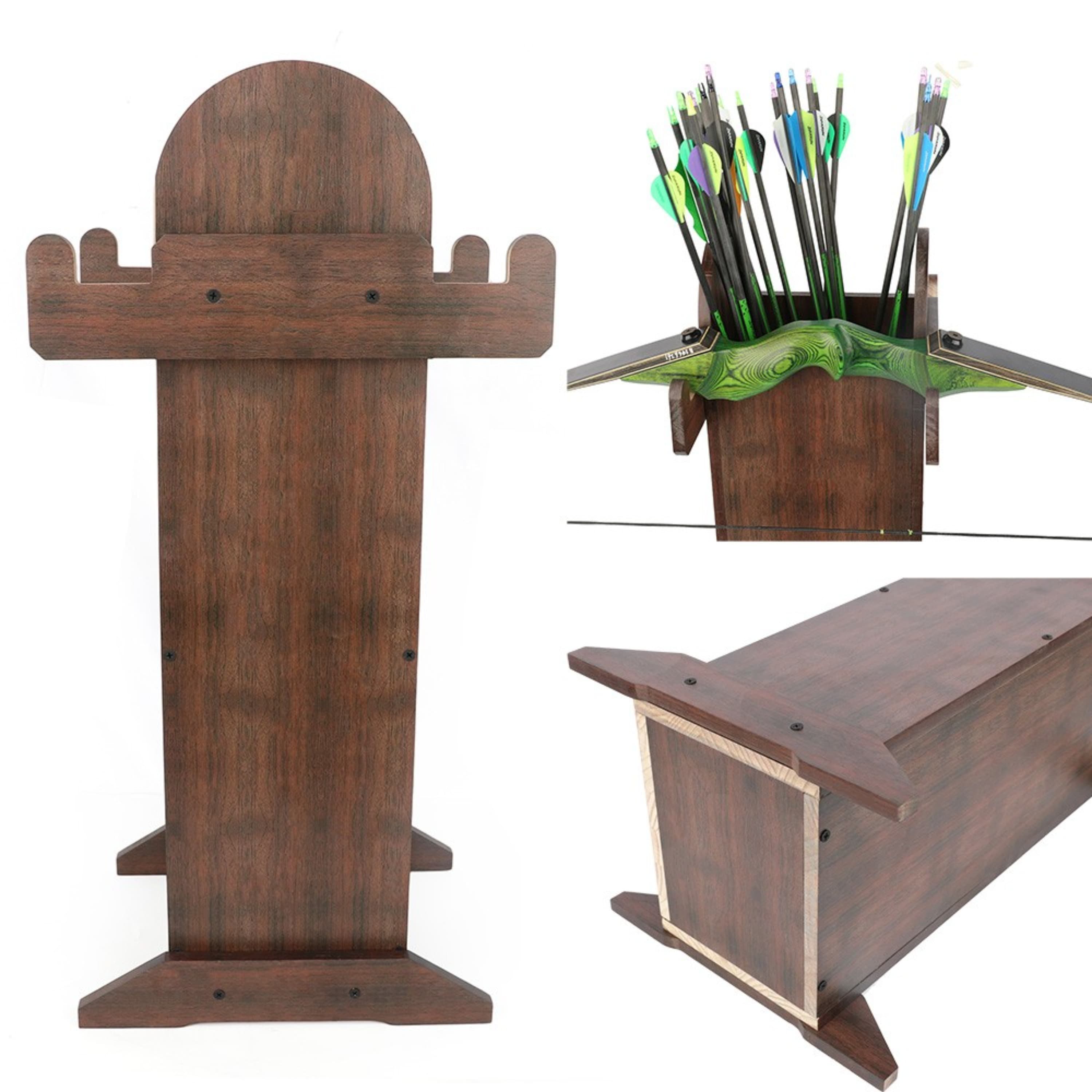 Solid Wooden Archery Arrow Case & Bow Stand