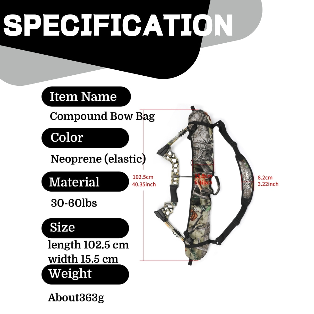 Compound Bow Bag for 38" Bows Protective Diving Cloth Carry Case