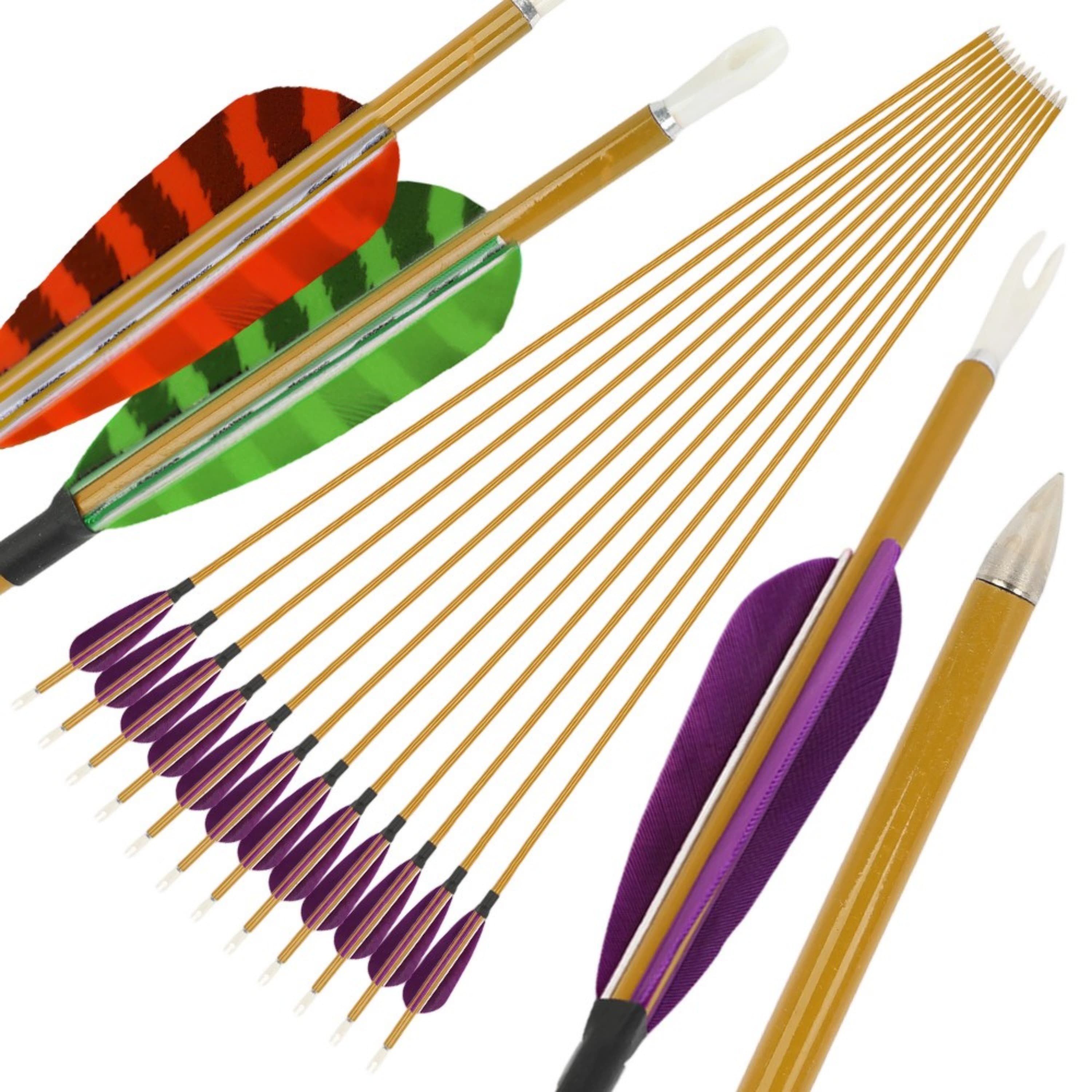 SHARROW 31" Carbon Arrows 3" Feathers SP900 Target Hunting 12pcs