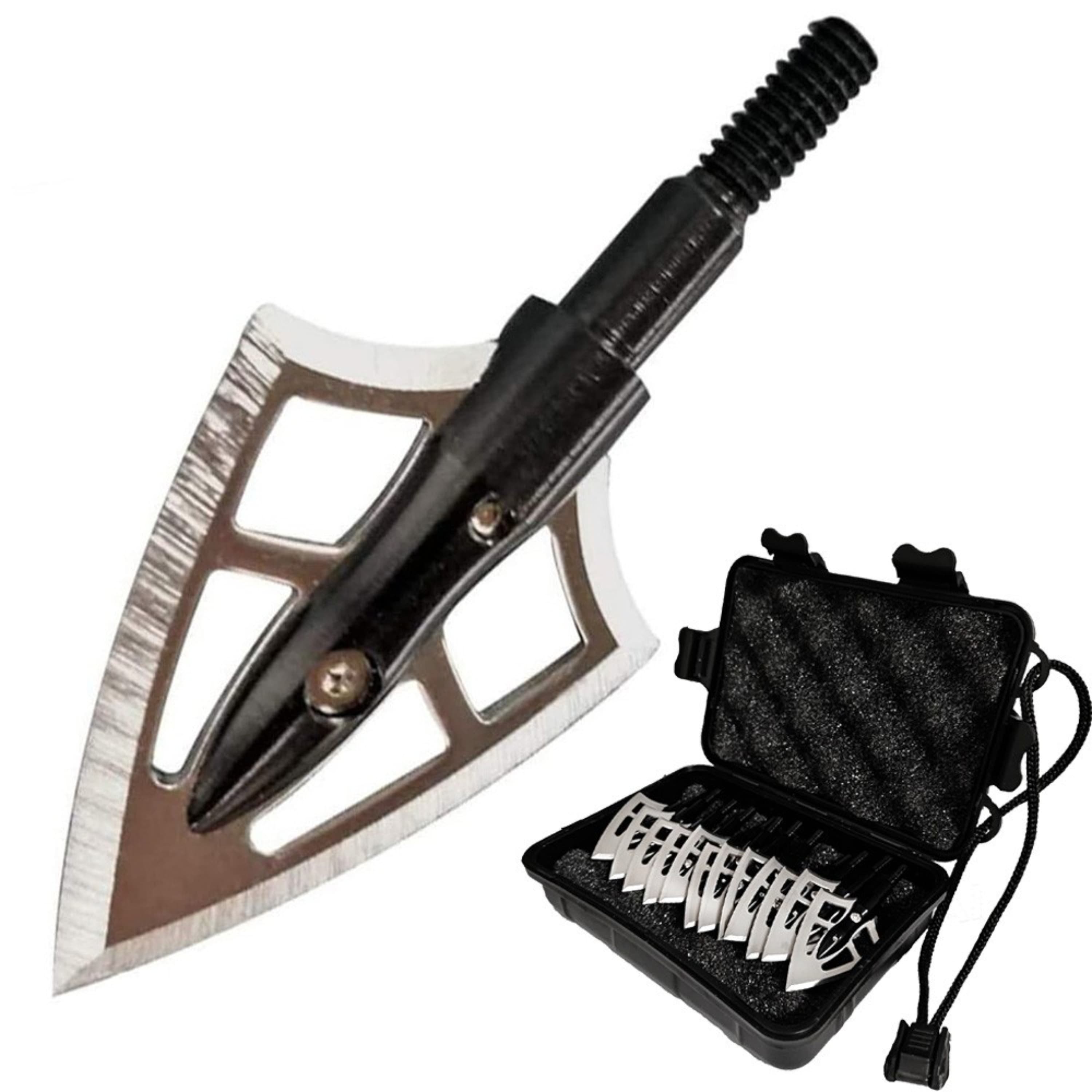 100 Grain Arrowheads Screw-In Hunting Points Stainless Steel