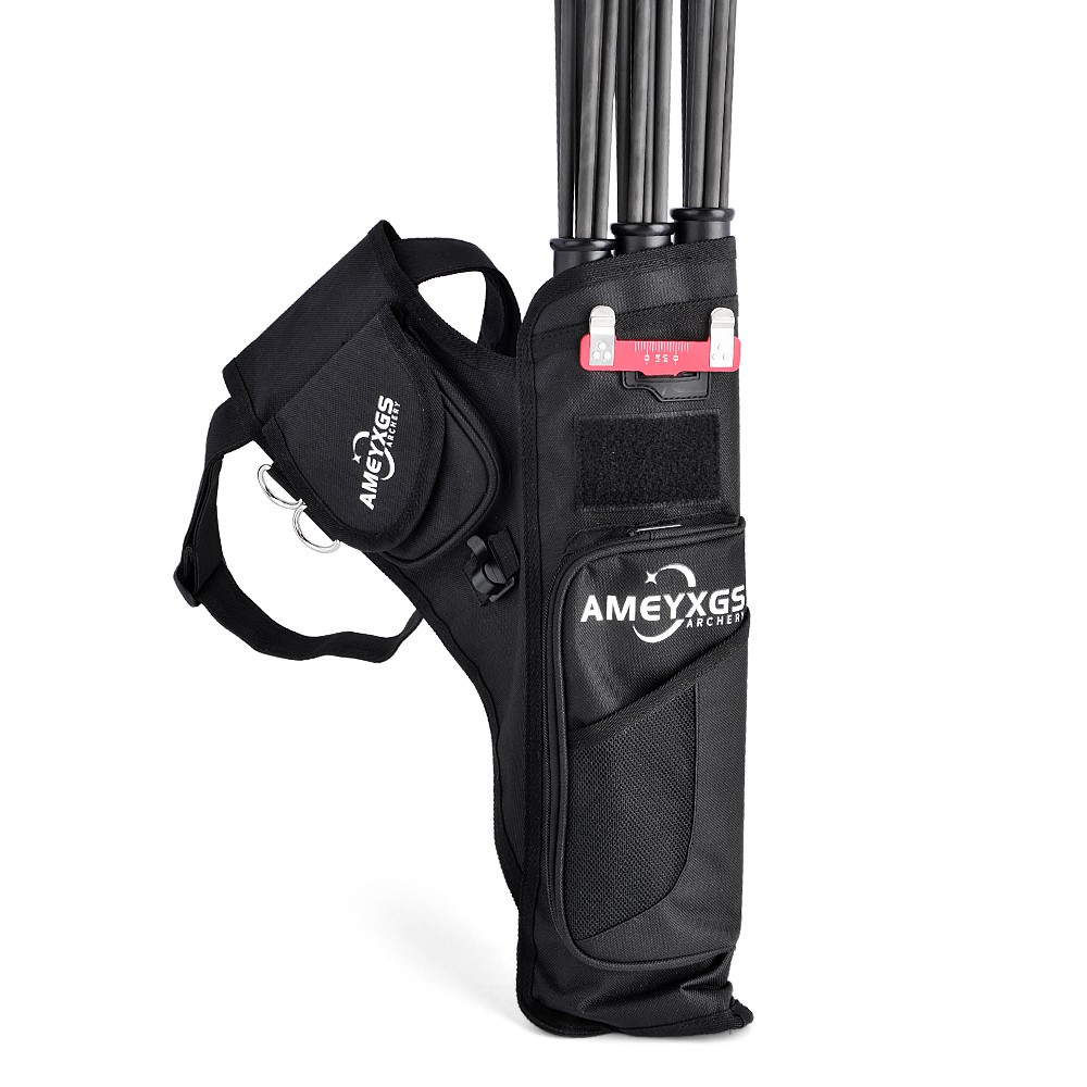 Archery Arrow Quiver 3-Tube Oxford Hip Quiver with Pockets