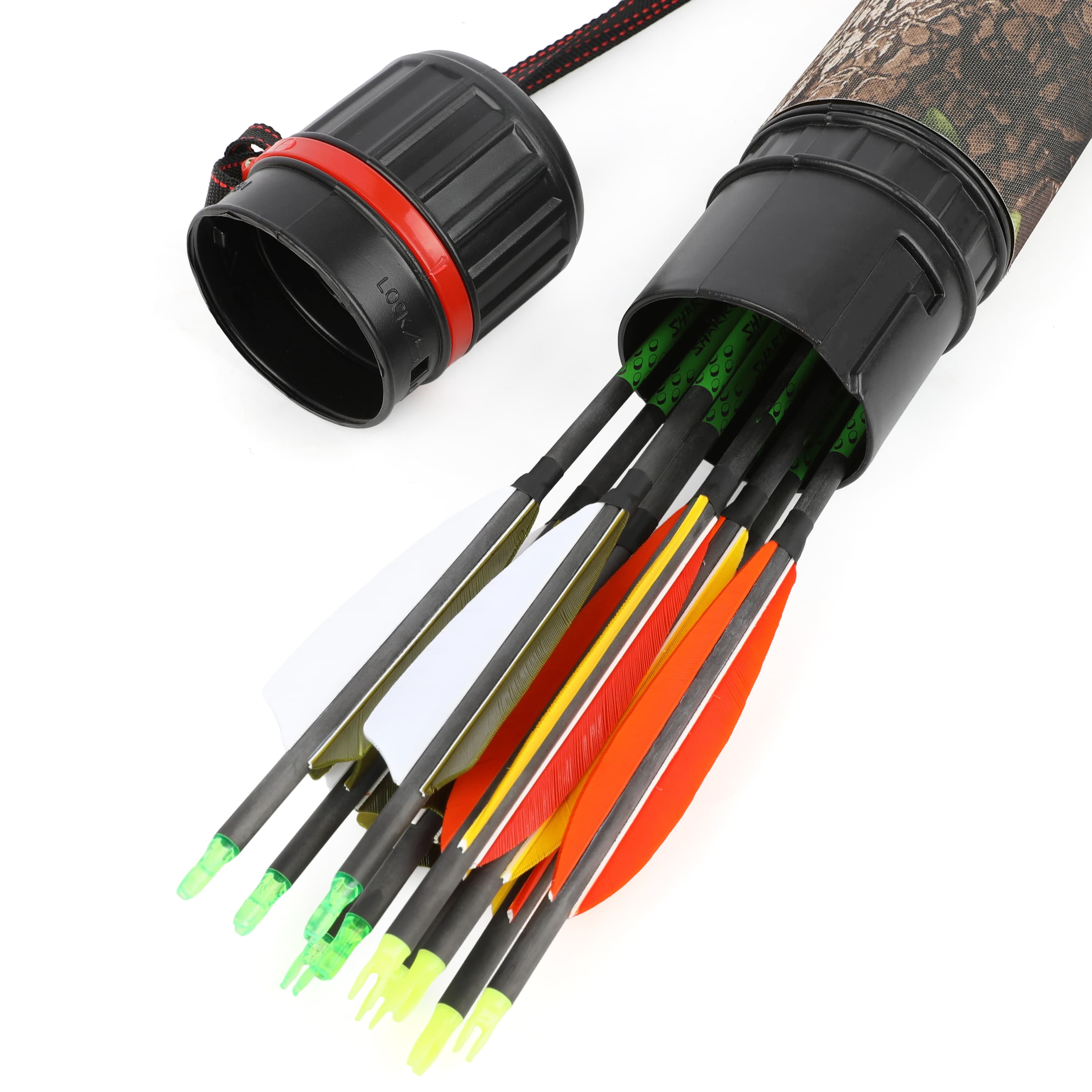 Archery Arrow Quiver Tube 63–105cm Adjustable Back Carry